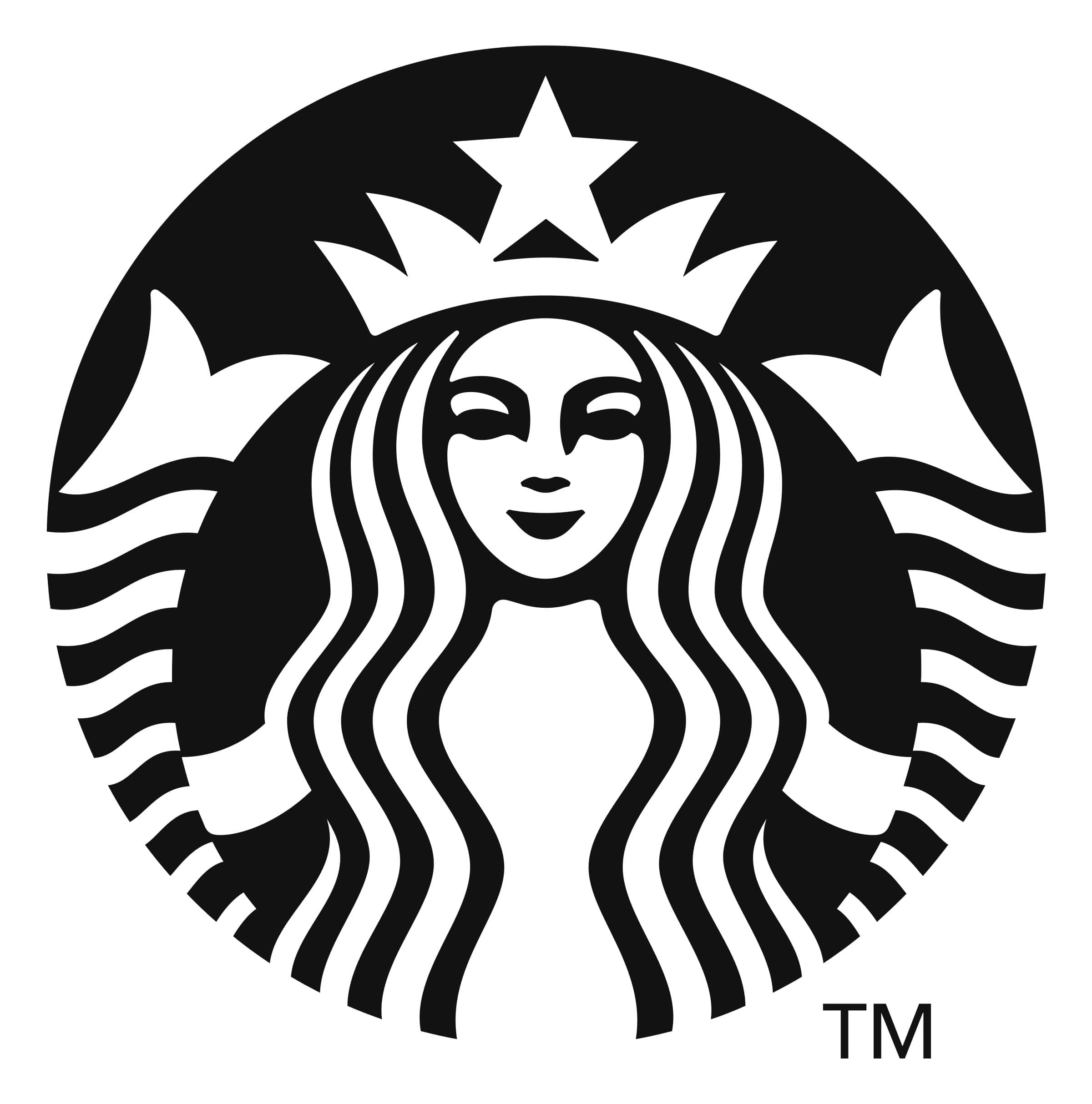 black and white logo, stylized mermaid logo, flowing hair, Full HD Phone Wallpaper