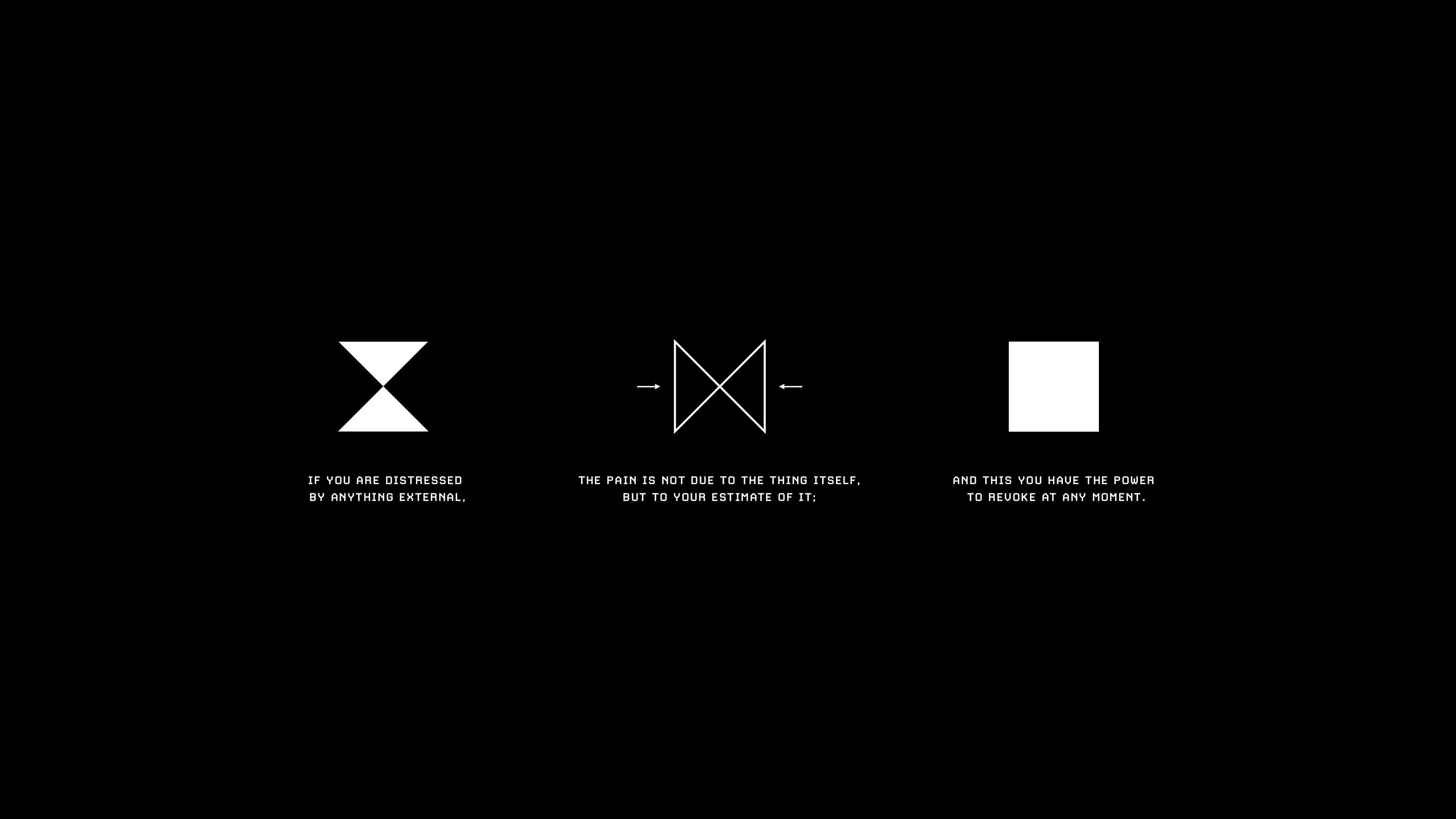 black background, white x, minimalist white geometric symbols, 4K Desktop Wallpaper