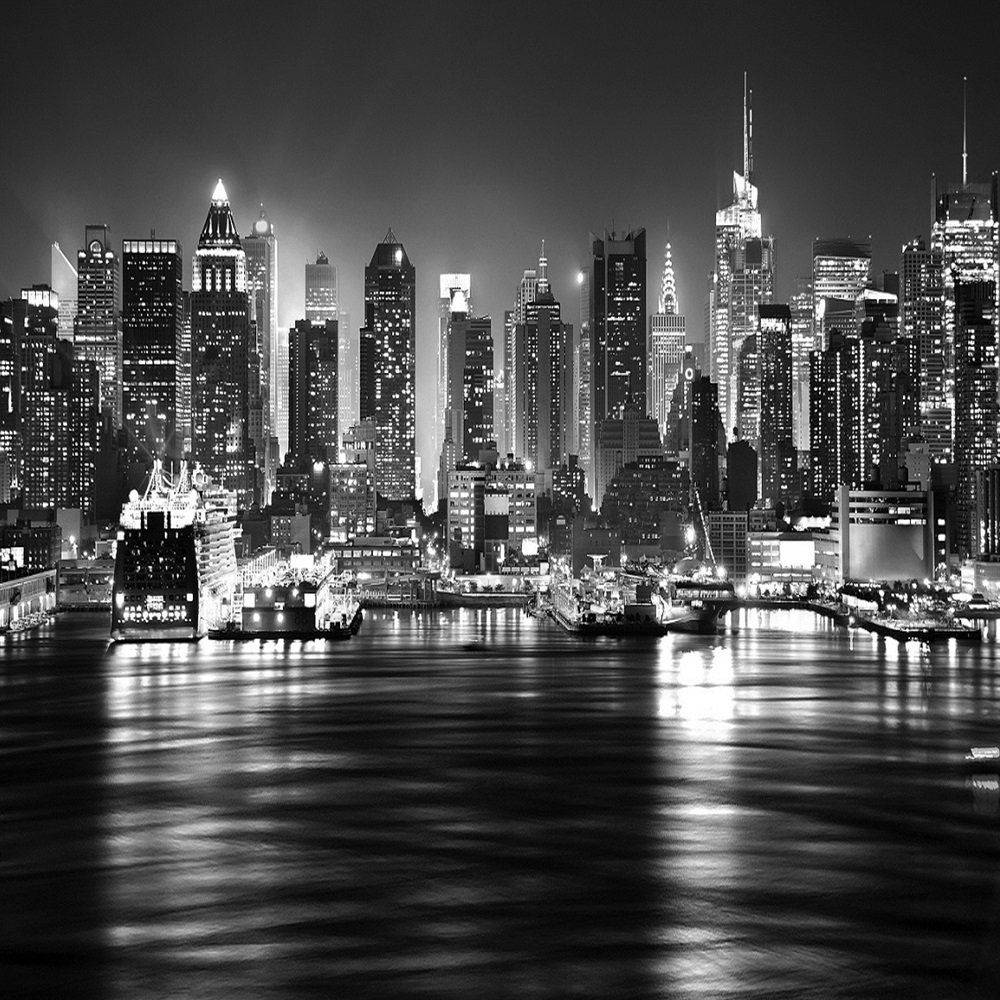 Black And White New York, urban landscape, night view, SD Desktop Wallpaper