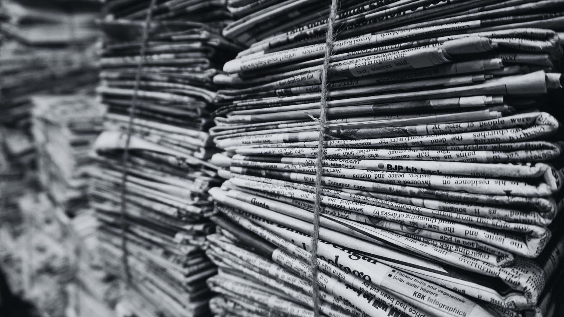 black and white newspaper, wooden table, headlines, Full HD Desktop Wallpaper