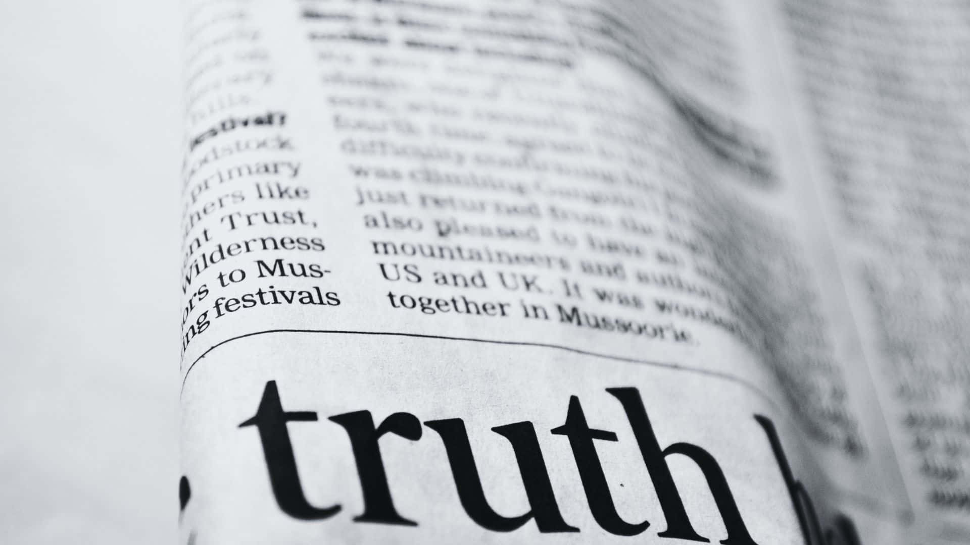 Black And White Newspaper, truth, bold black font, Full HD Desktop Wallpaper