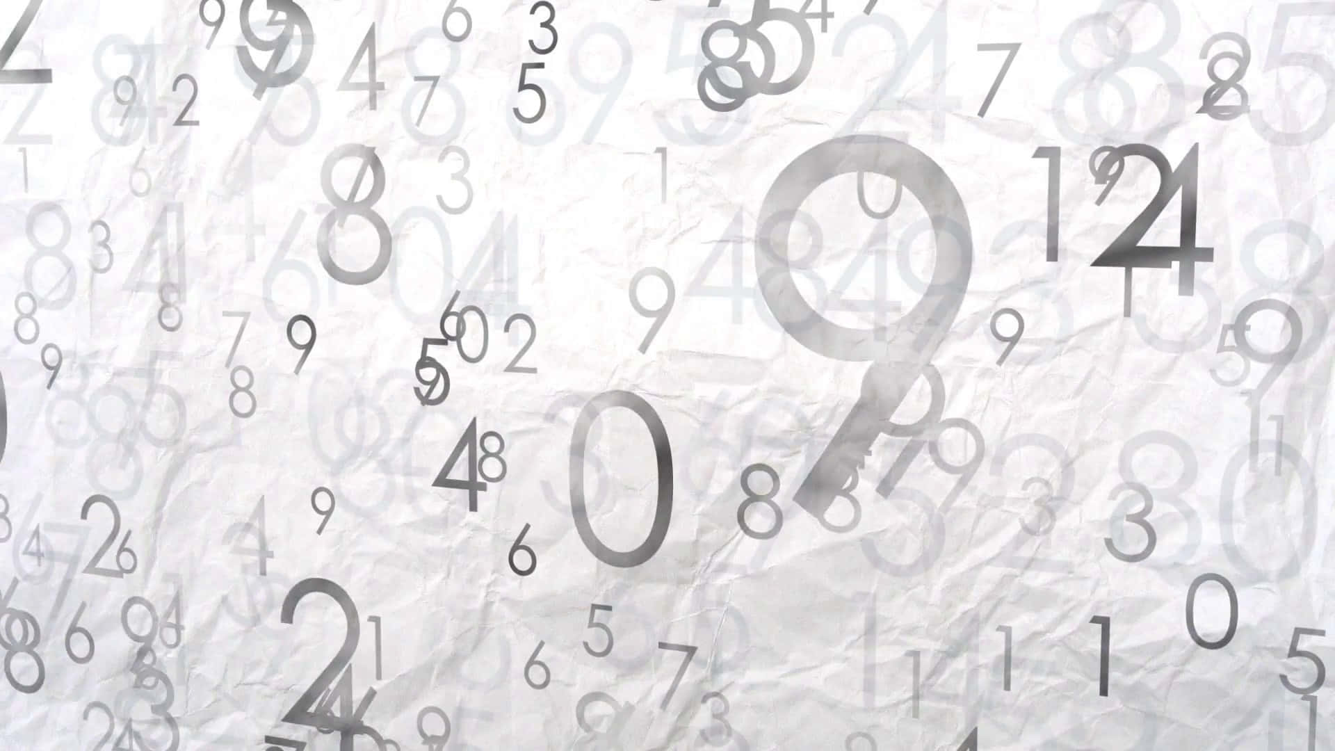 Black And White Number, translucent numbers, crumpled white paper texture, Full HD Desktop Wallpaper