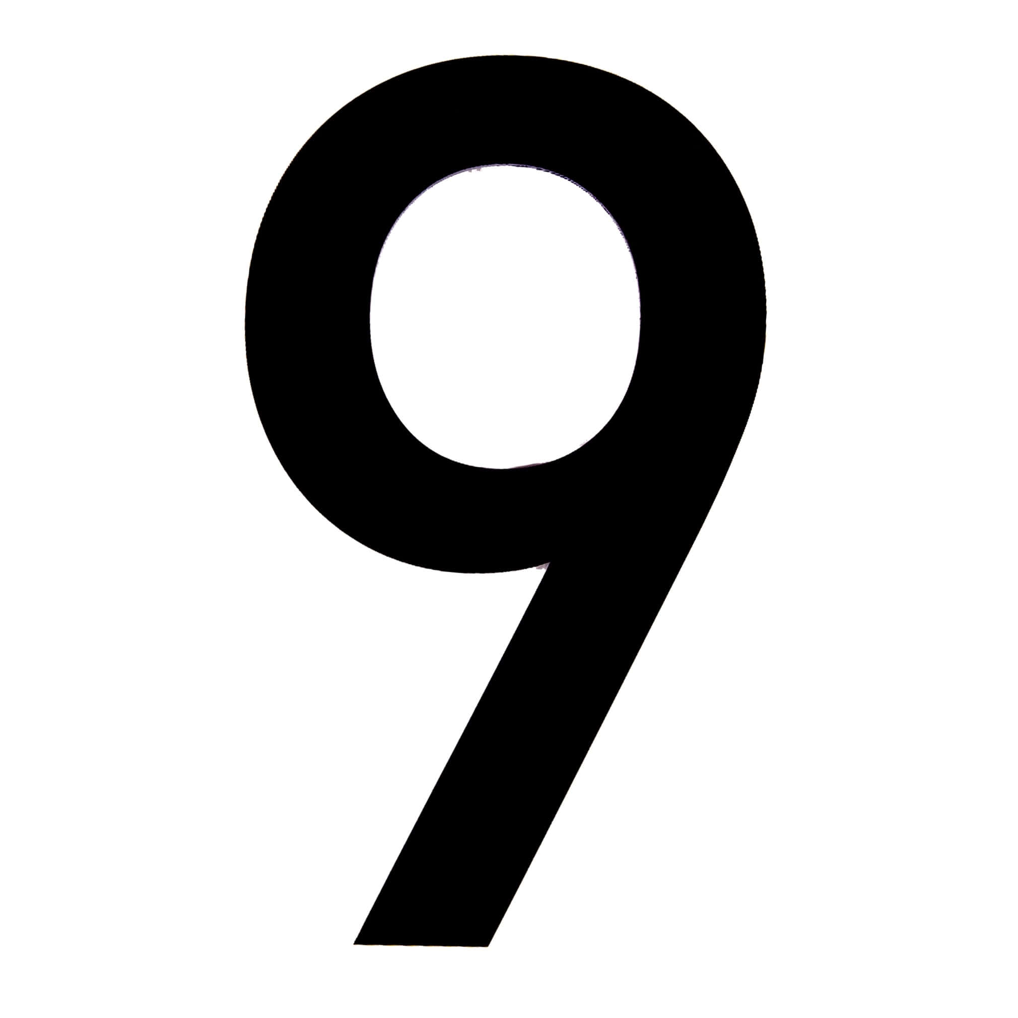 black number nine, stark white background, clean minimalist lines, Full HD Desktop Wallpaper