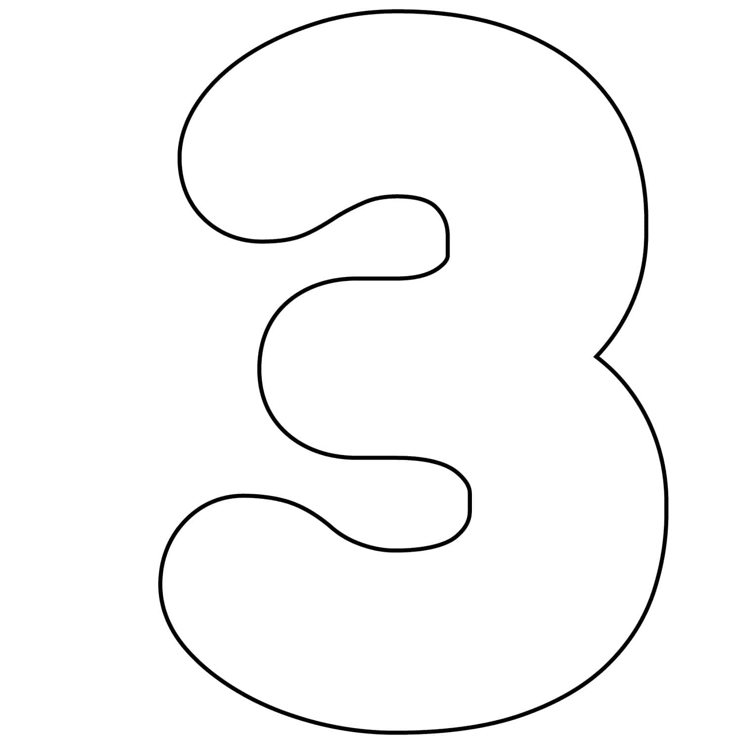 number three, black outline, white background, HD Desktop Wallpaper