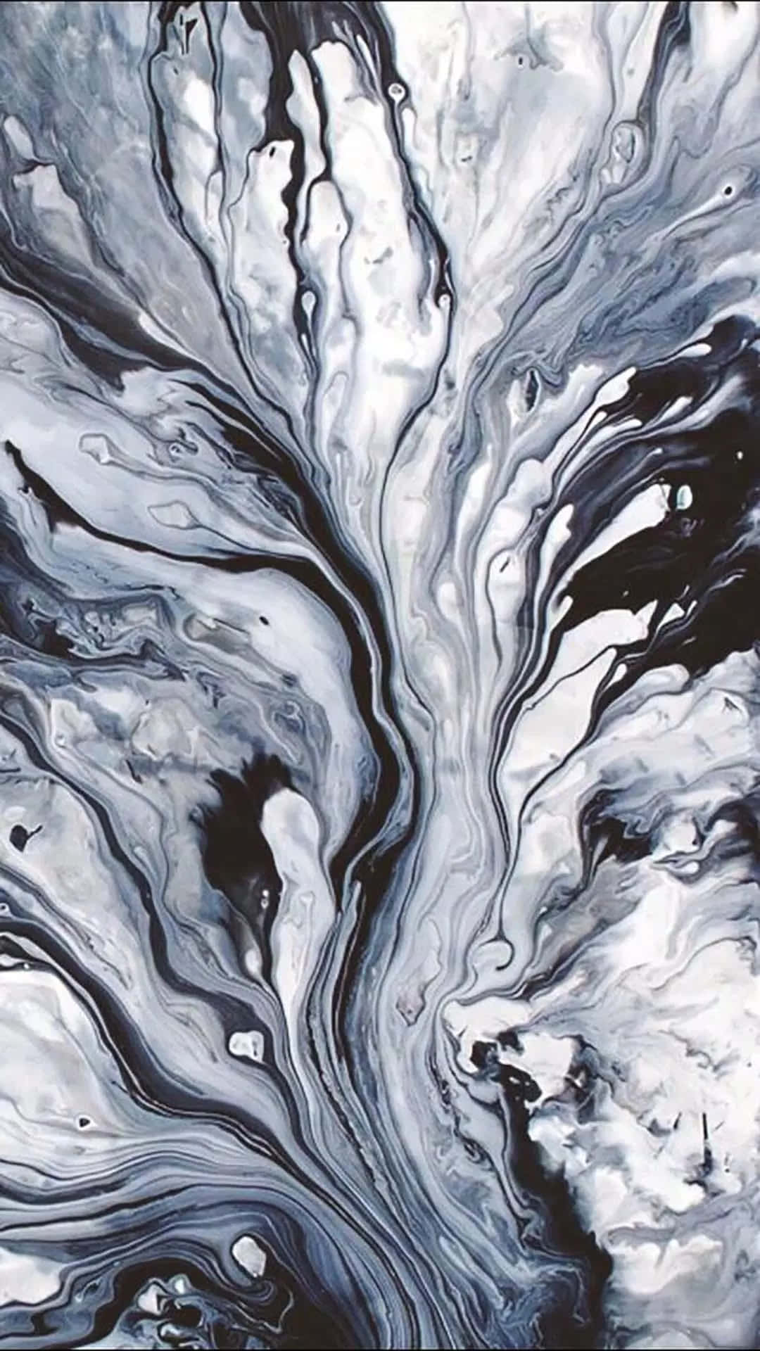 black and white painting, swirls, black, Full HD Phone Wallpaper