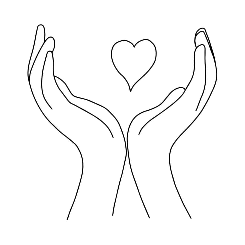 Black and White Drawing, minimalist continuous line drawing, two hands, SD Desktop Wallpaper