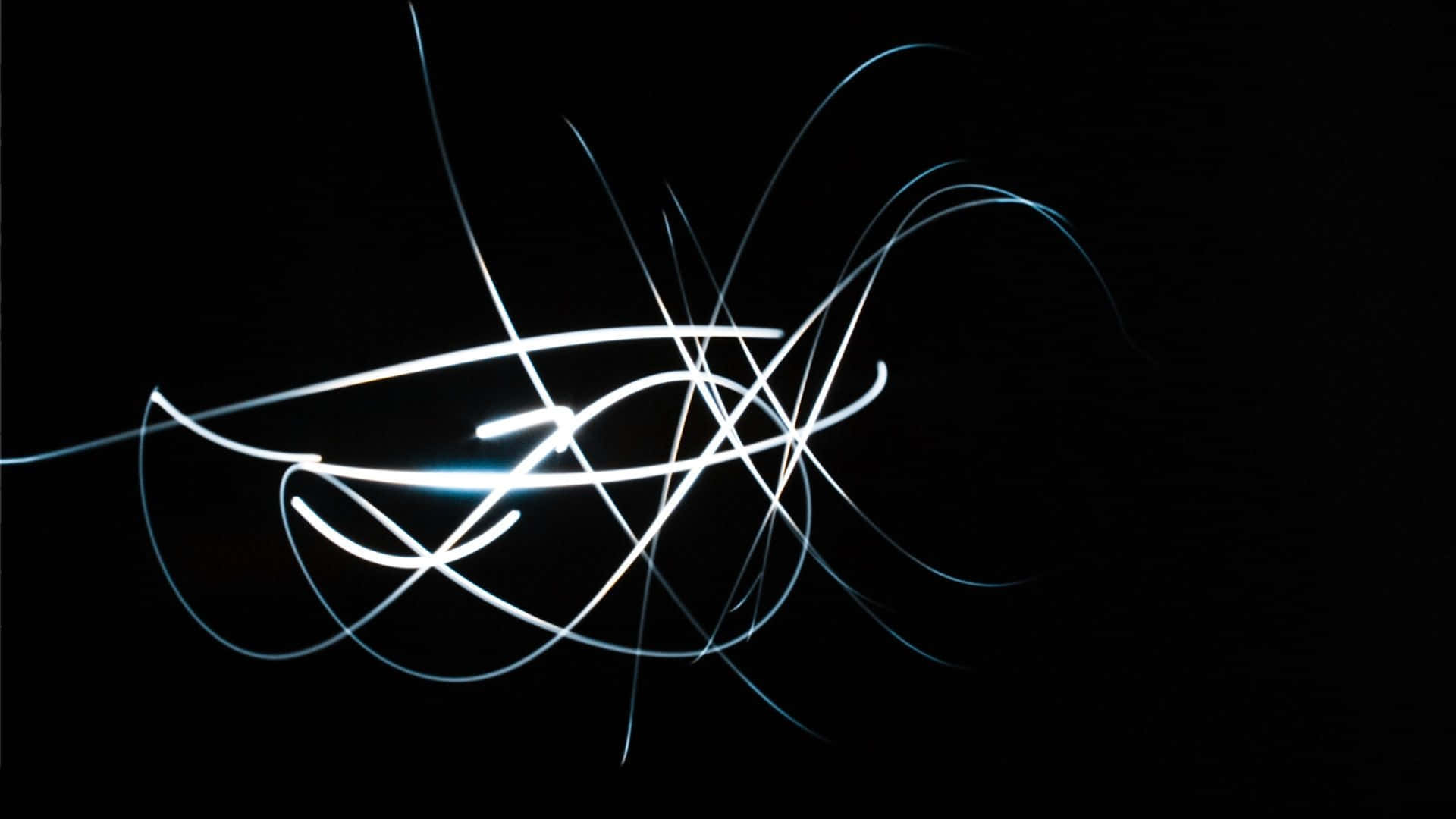 black background, white and blue light streaks, abstract pattern, Full HD Desktop Wallpaper