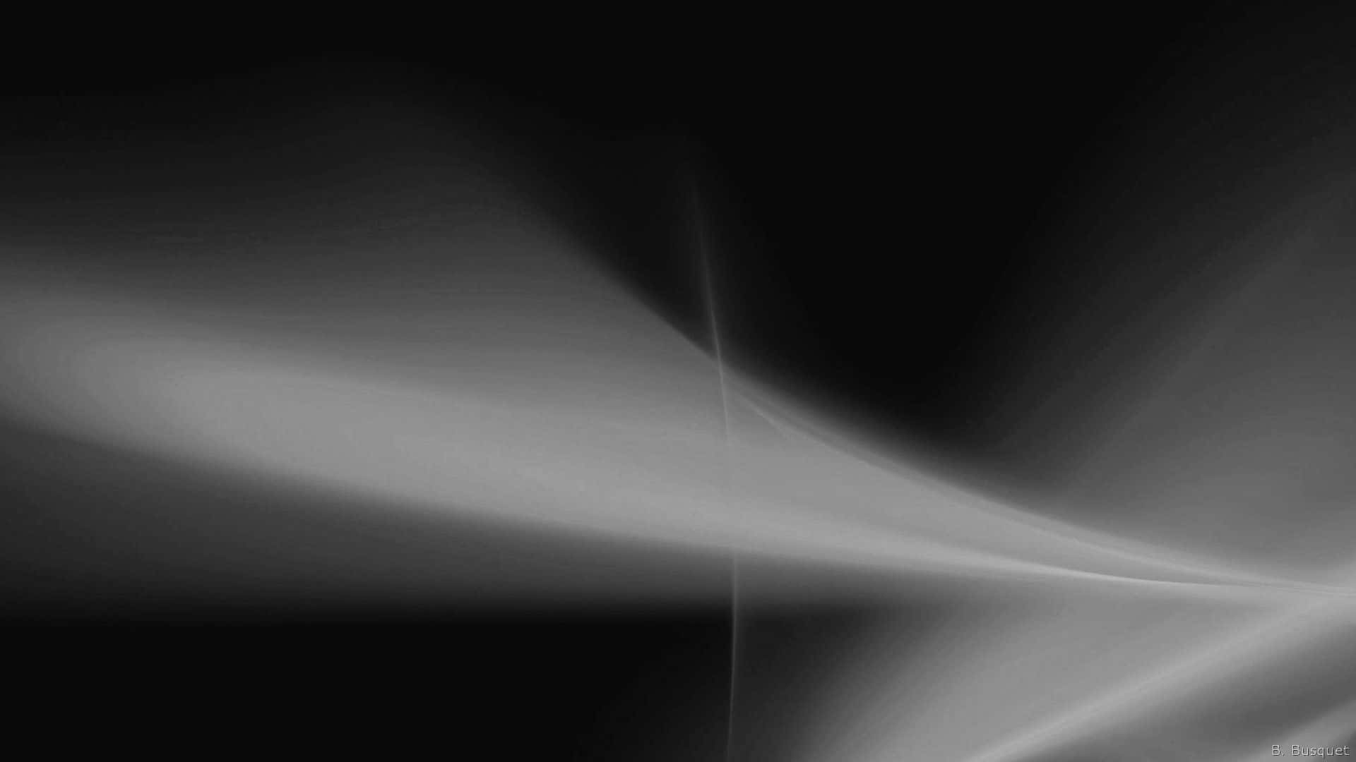 Black and White PC, white ribbons, deep black background, Full HD Desktop Wallpaper
