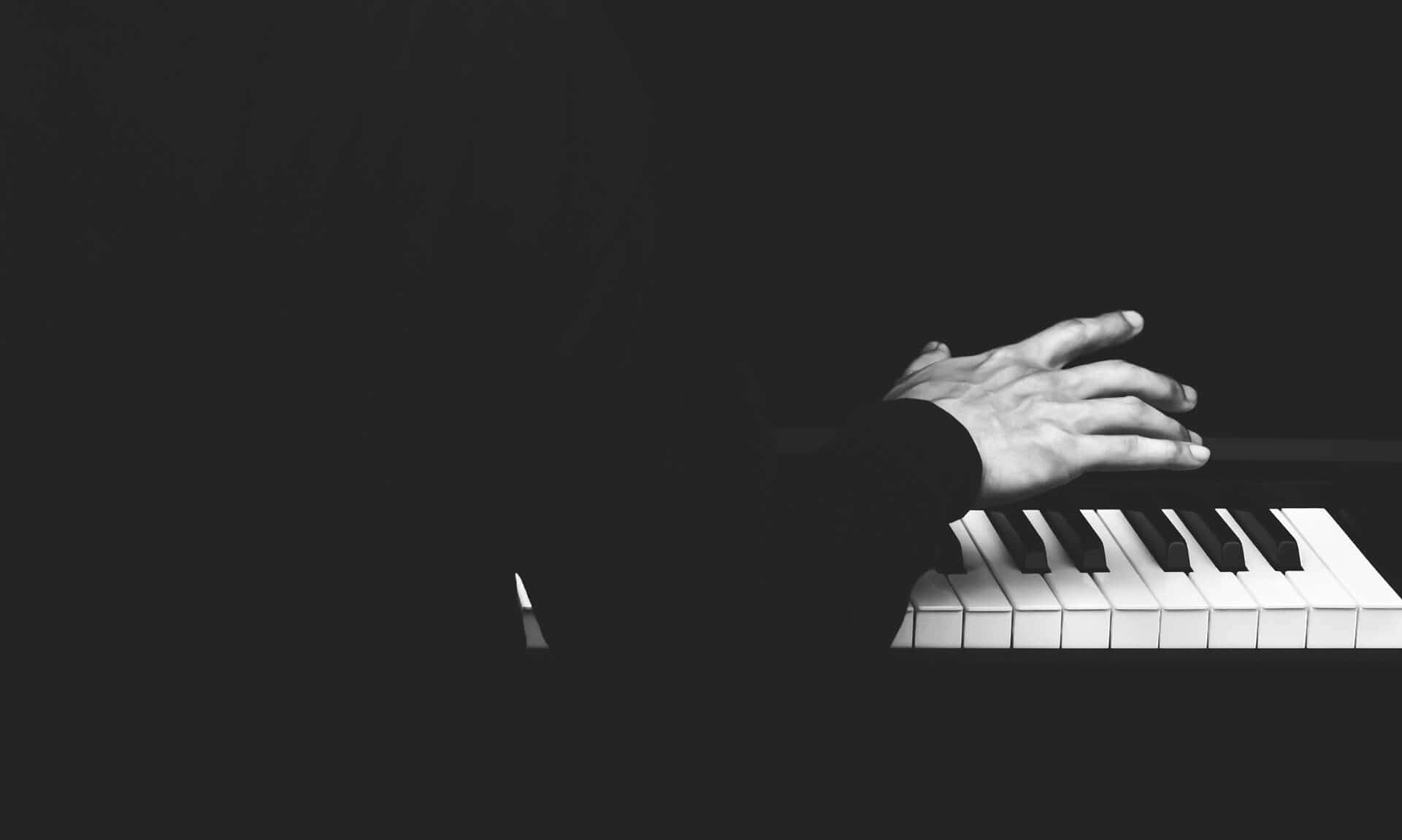 Black And White Piano, piano keys, stark black and white contrast, Full HD Desktop Wallpaper