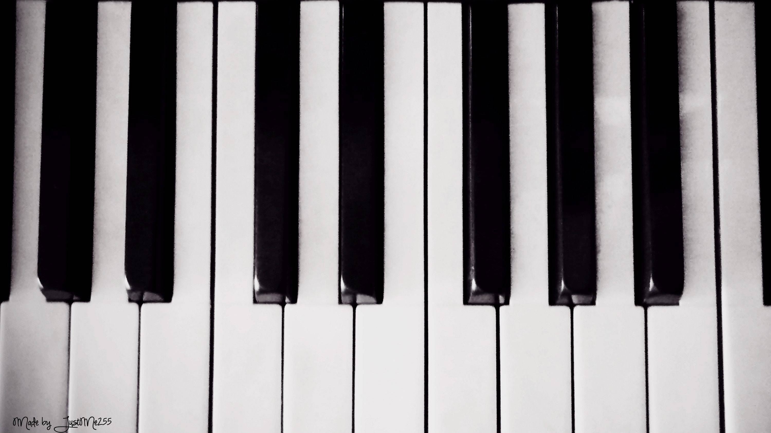 piano keyboard, black and white keys, top view, 2K Desktop Wallpaper