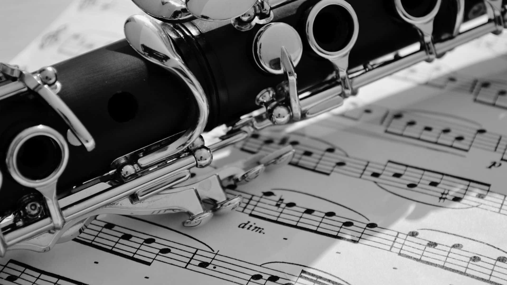 black and white, music notes, treble clef, Full HD Desktop Wallpaper