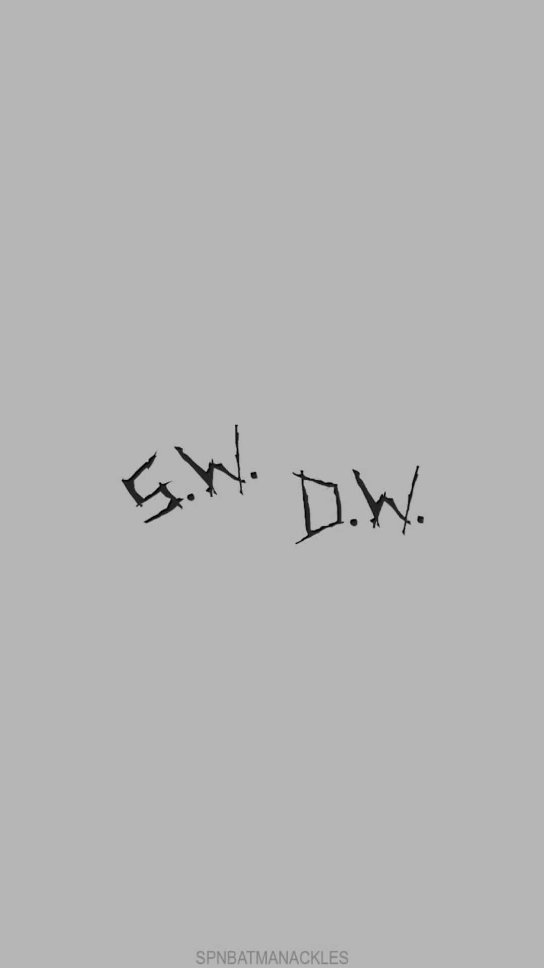 S.W. D.W., gray background, black handwritten initials, HD Phone Wallpaper