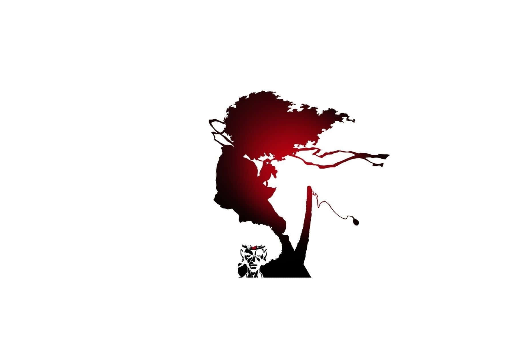 black and white samurai, flowing hair, devil horns, HD Desktop Wallpaper