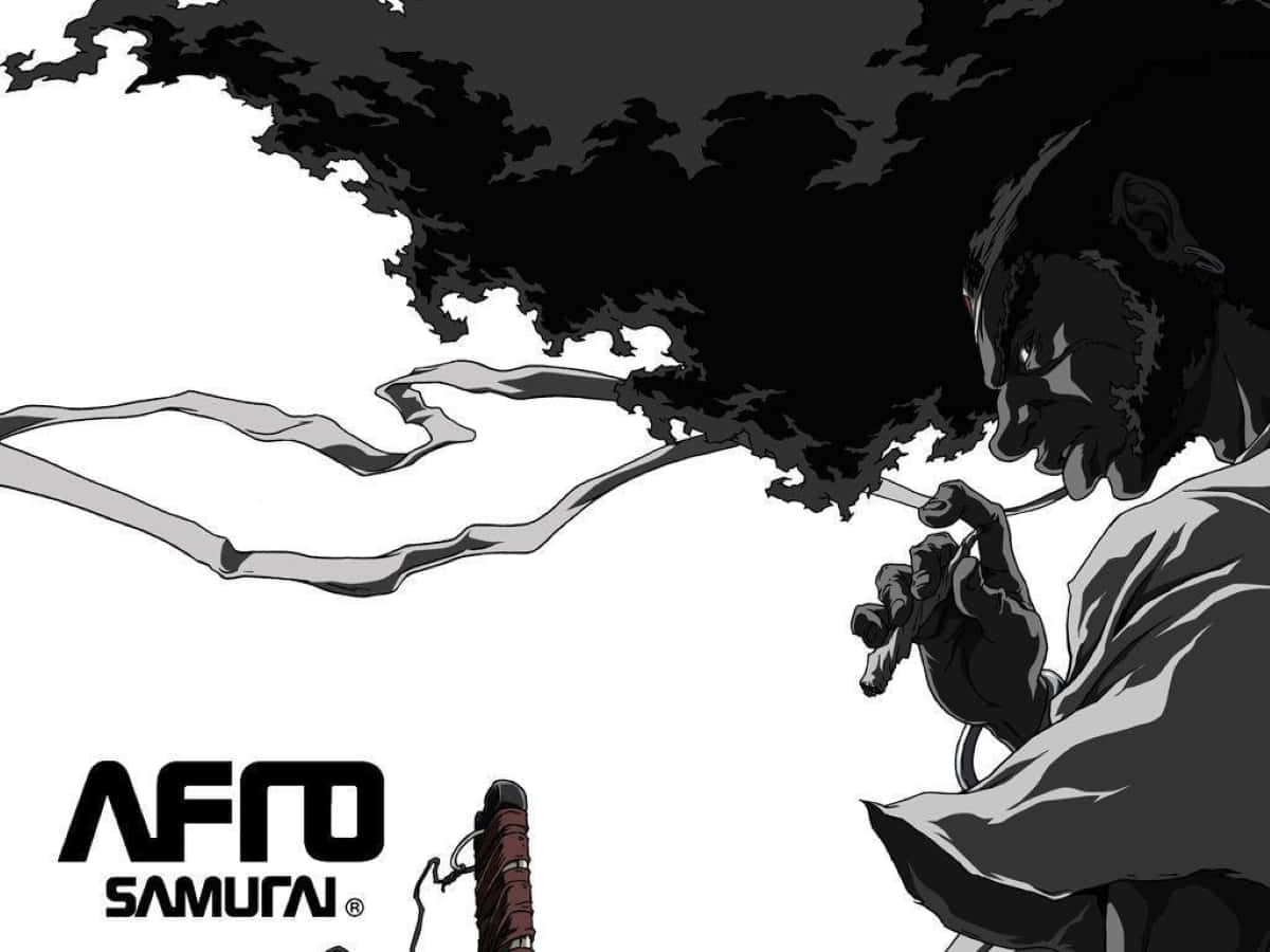 black and white samurai, anime samurai, sword, SD Desktop Wallpaper