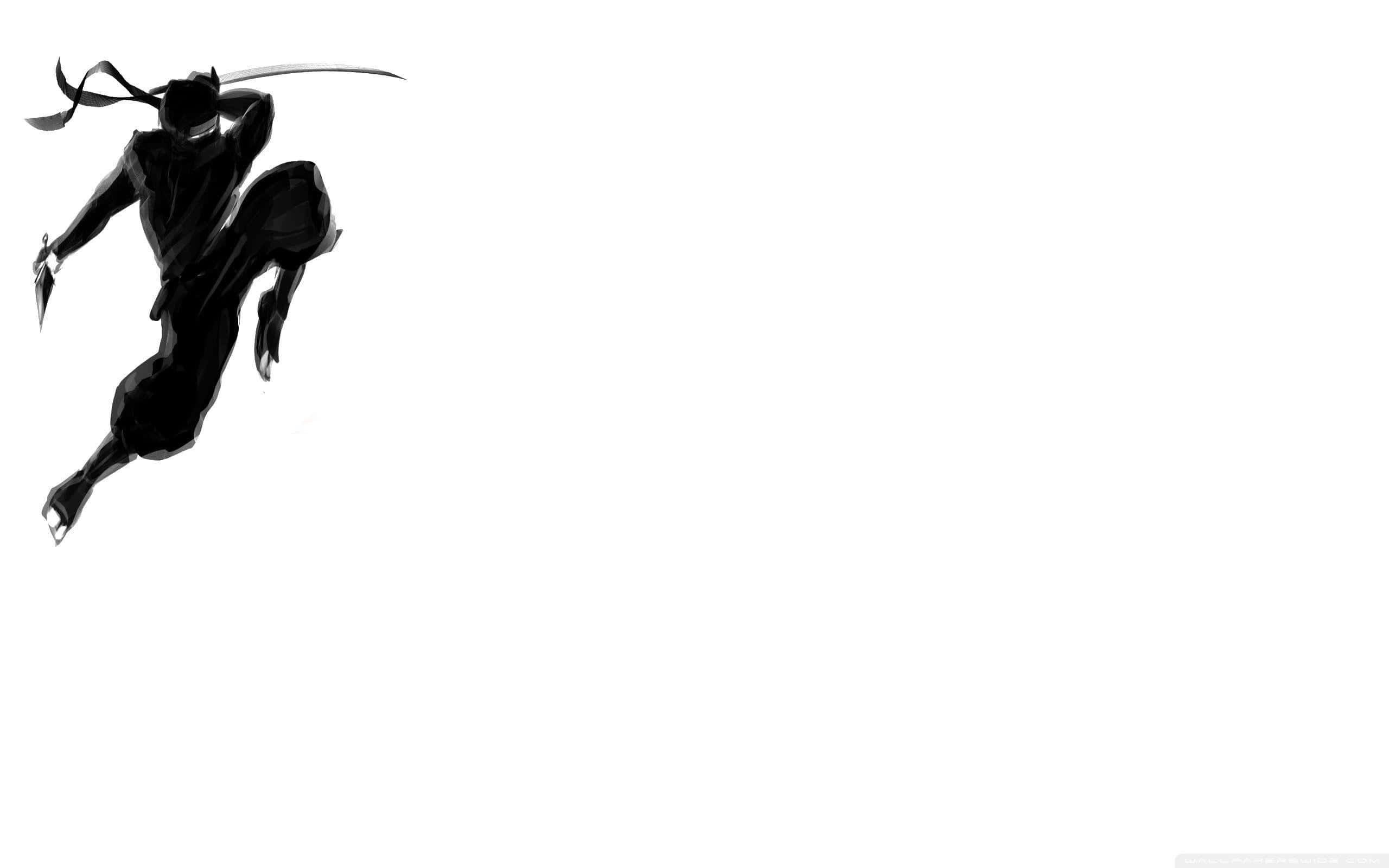 black silhouette, ninja, samurai, 2K Desktop Wallpaper