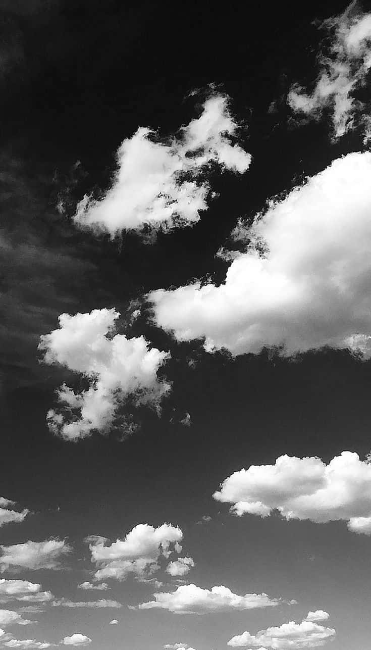 Black and White Sky, black and white clouds, moody sky, HD Phone Wallpaper