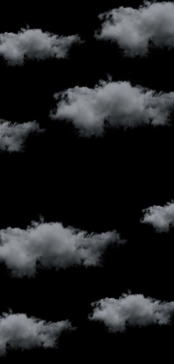 Black and White Sky, white clouds, stark black sky, HD Phone Wallpaper