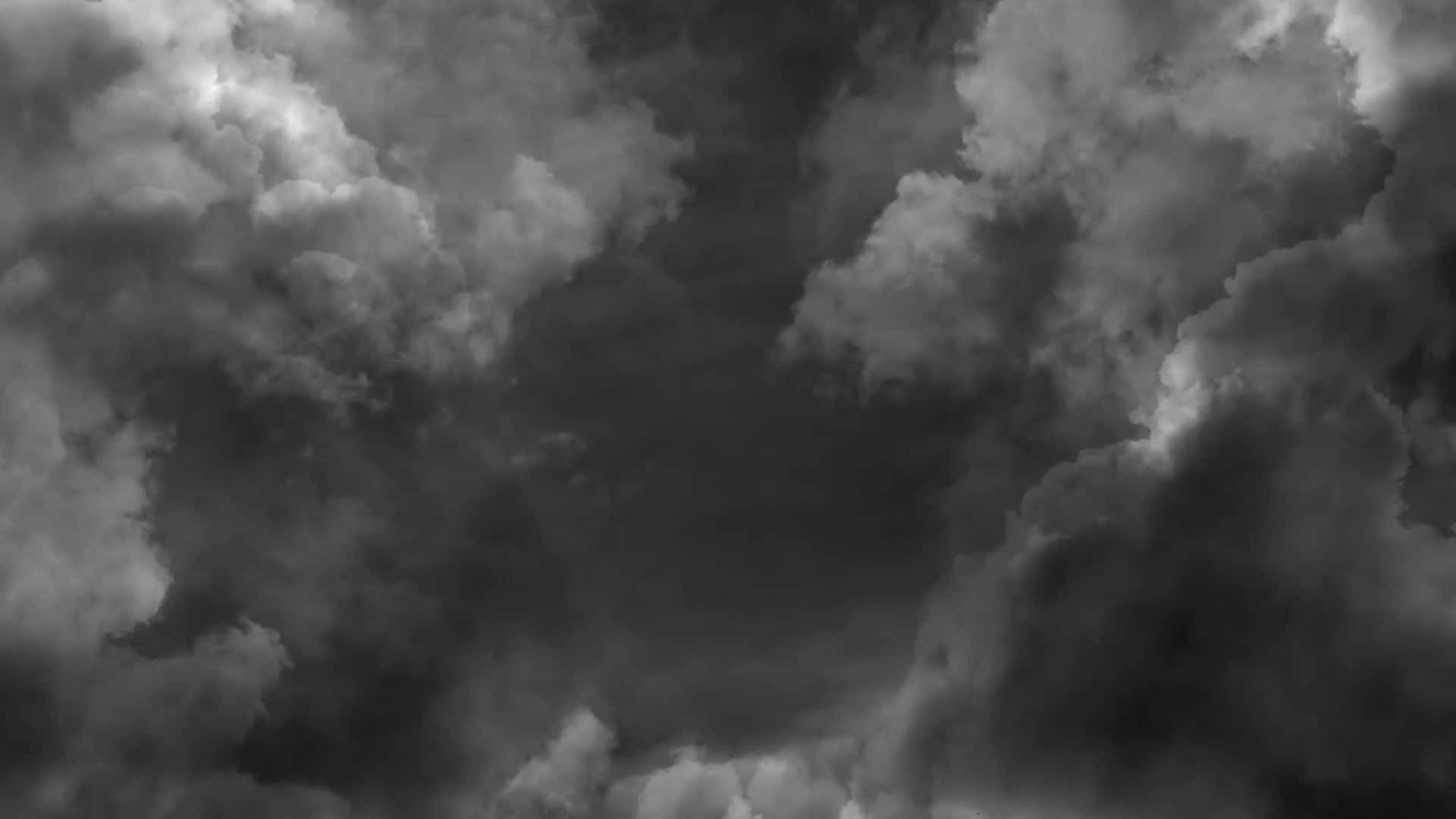Black and White Storm, monochrome clouds, stormy sky, Full HD Desktop Wallpaper