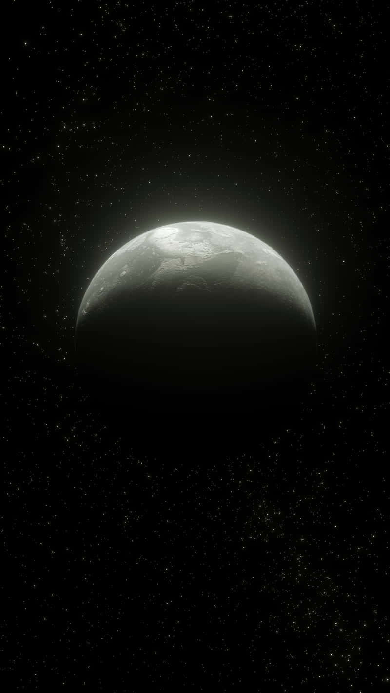 Black And White Space, luminous planet, distant light, HD Phone Wallpaper