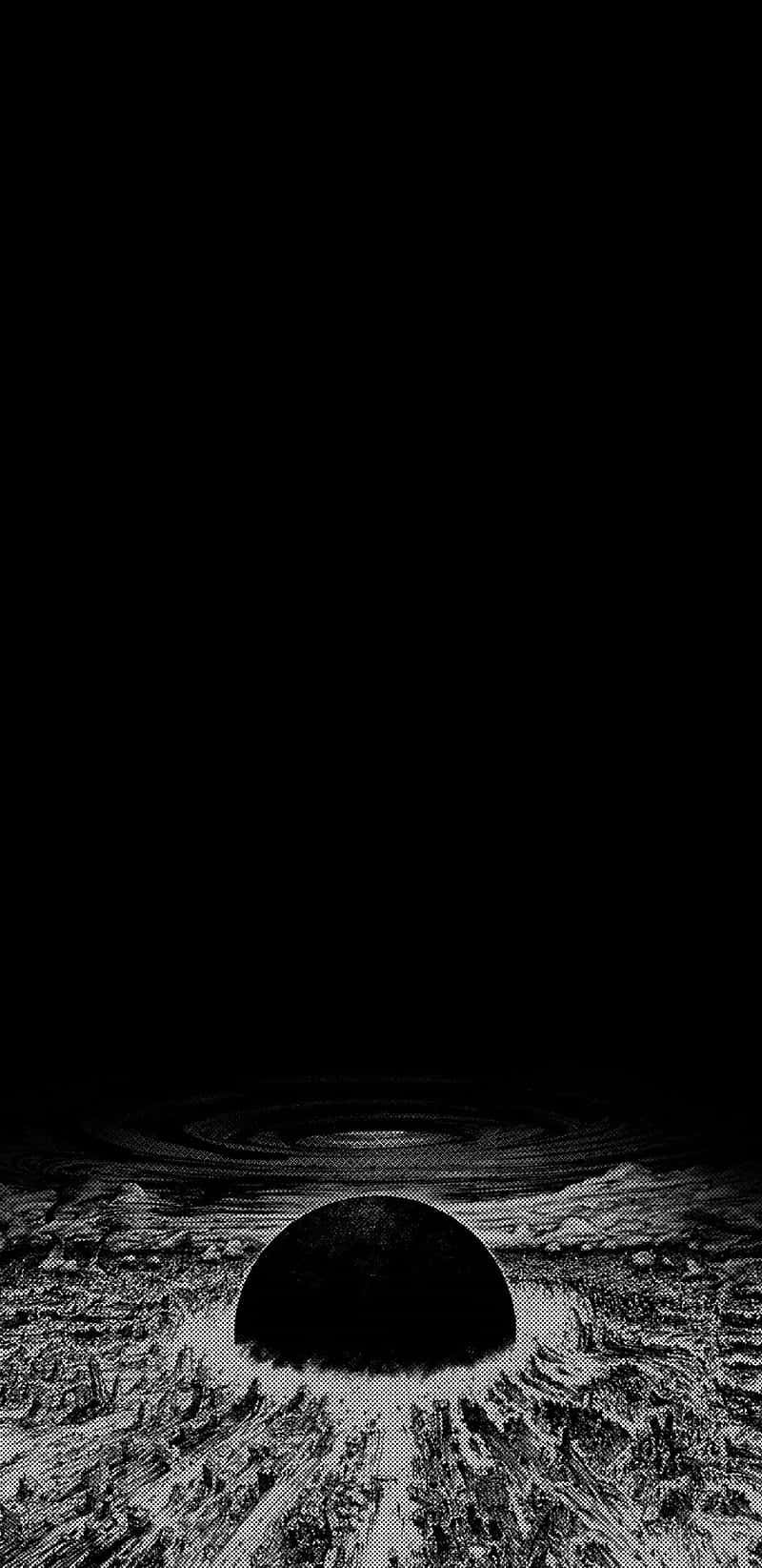 black and white space, celestial bodies, black sphere, HD Phone Wallpaper