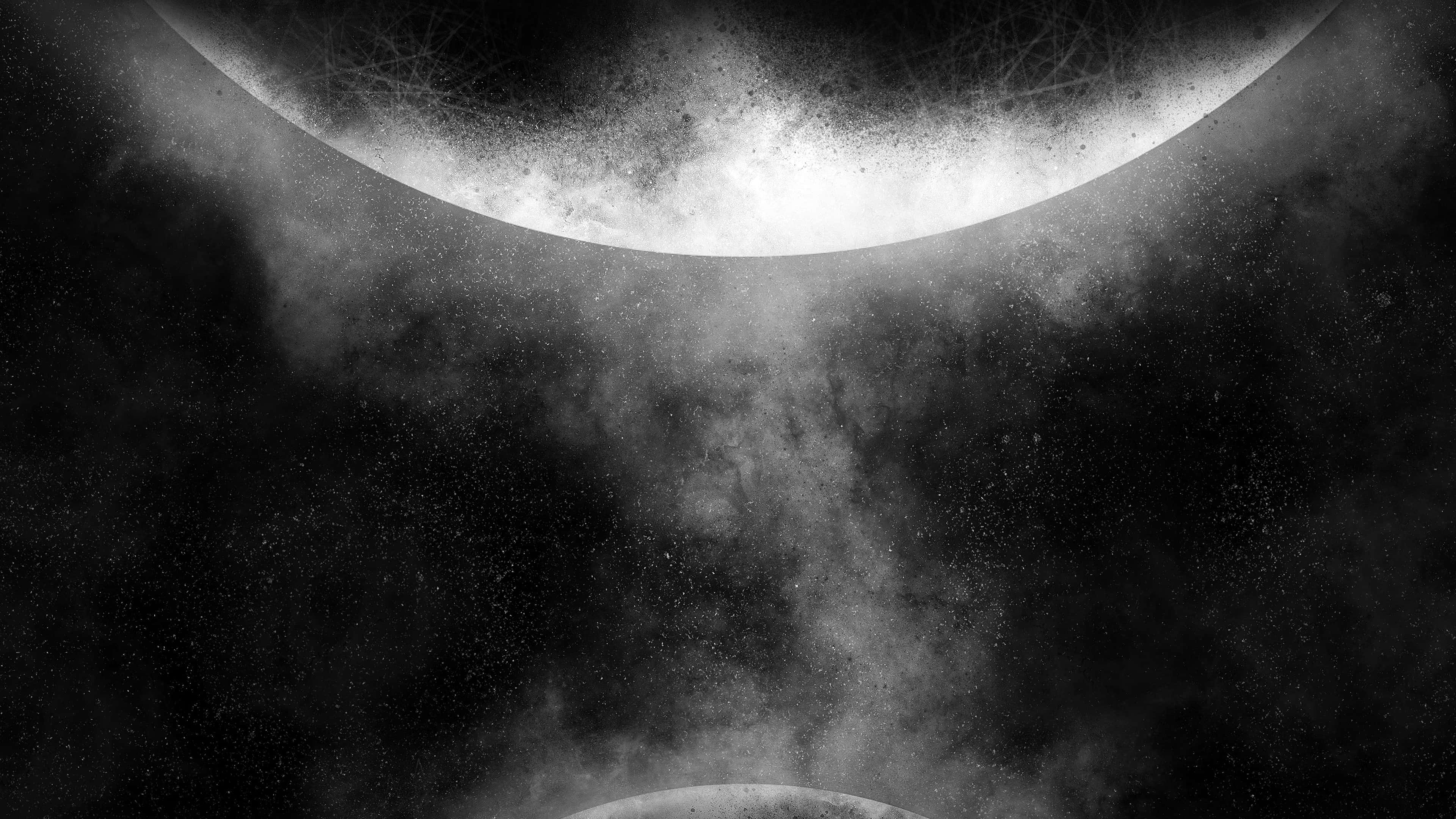 Black And White Space, grayscale, cosmic scene, 4K Desktop Wallpaper