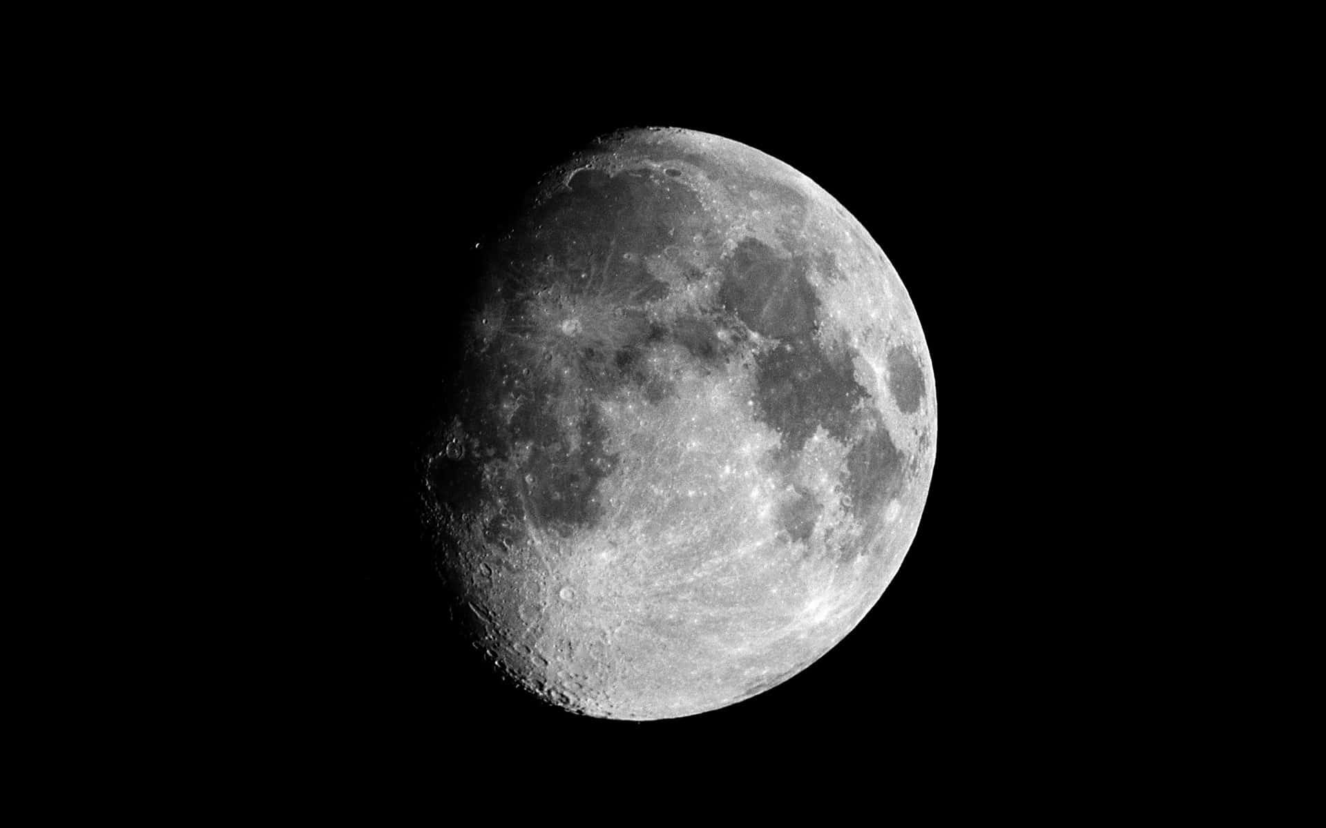 black and white space, moon, cratered surface, Full HD Desktop Wallpaper