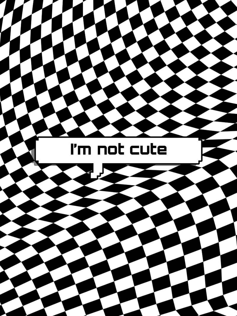 black and white checkered pattern, 3D illusion, pixelated speech bubble, SD Phone Wallpaper
