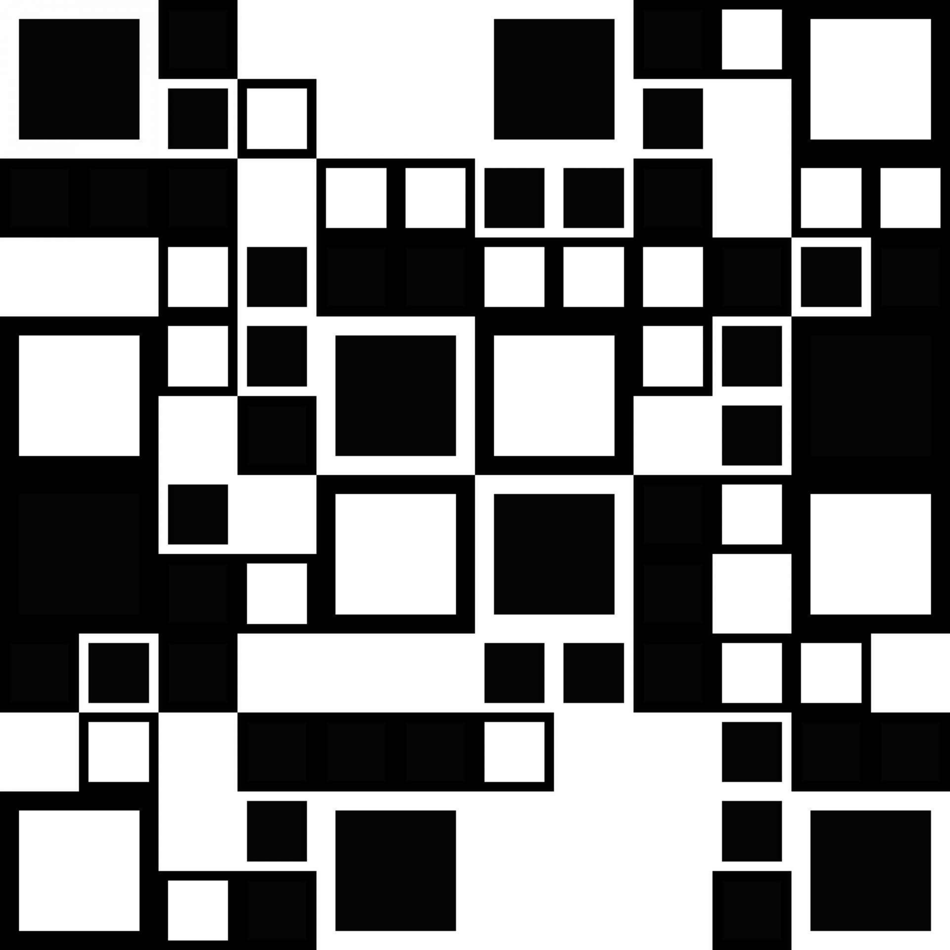 black and white squares, abstract pattern, overlapping squares, Full HD Desktop Wallpaper