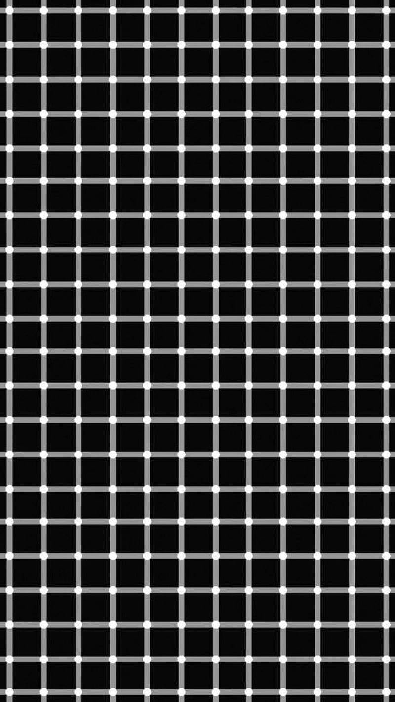 black and white squares, white lines, dots, HD Phone Wallpaper