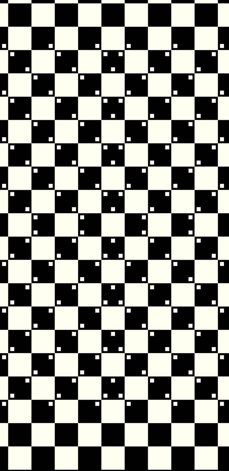 black and white checkerboard pattern, small white dots, each square, HD Phone Wallpaper