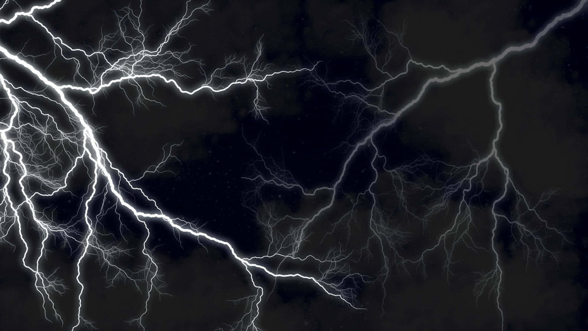 black and white storm, white lightning bolts, dark stormy sky, Full HD Desktop Wallpaper