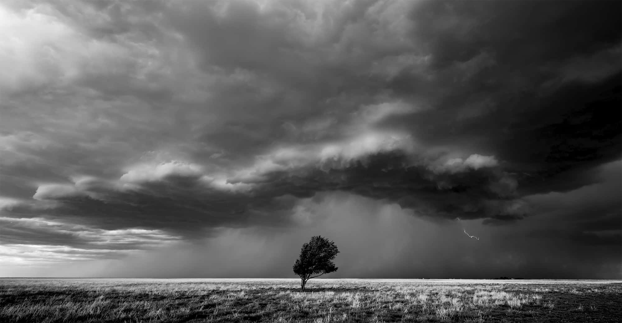 Black And White Storm, storm clouds, lightning, Full HD Desktop Wallpaper
