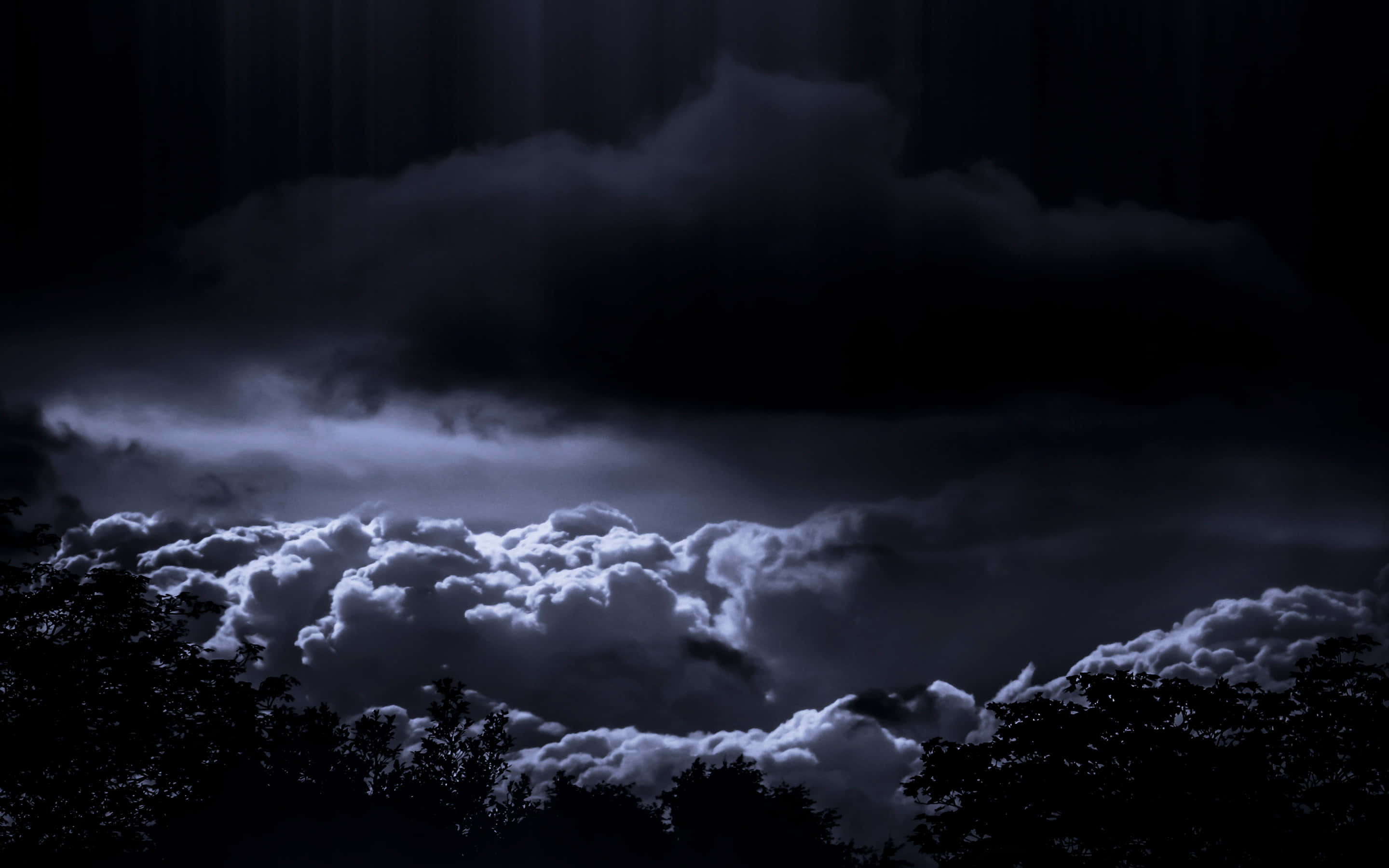 Black And White Storm, moonlight, storm clouds, 2K Desktop Wallpaper