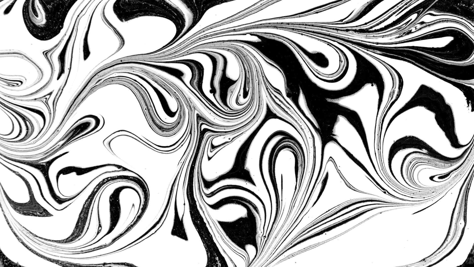 black and white texture, ink, abstract fluid pattern, Full HD Desktop Wallpaper