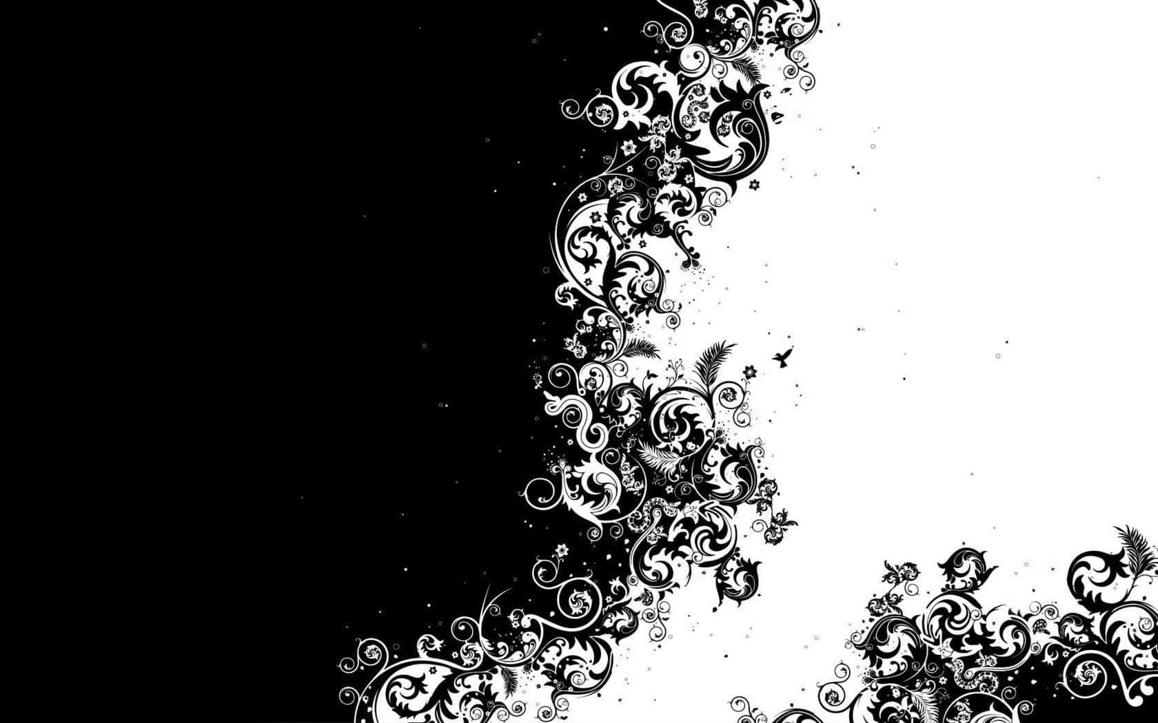 black and white, swirling pattern, ornamental swirls, HD Desktop Wallpaper