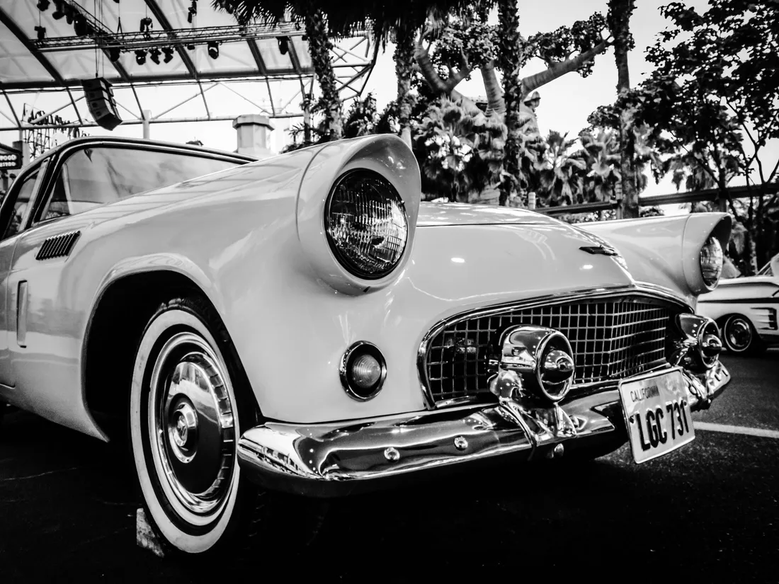 Black And White Vintage Car