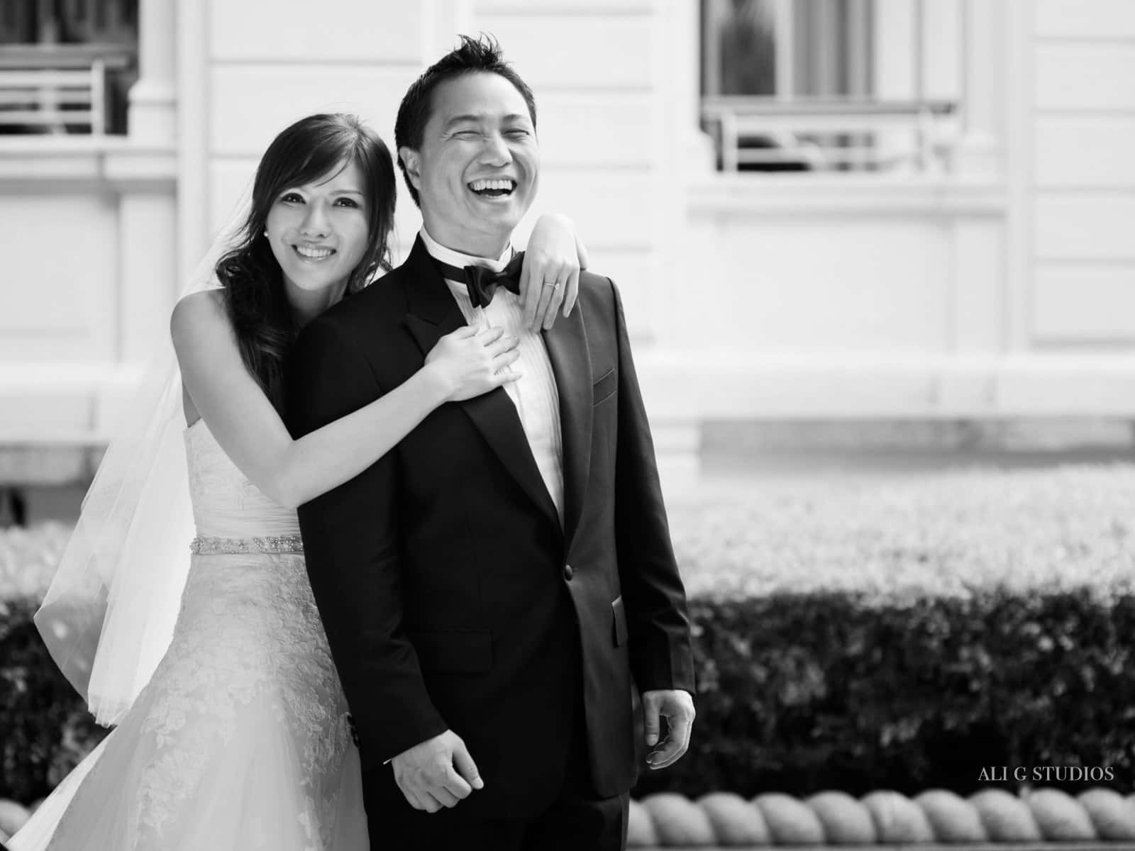 black and white wedding, couple, romantic moment, HD Desktop Wallpaper