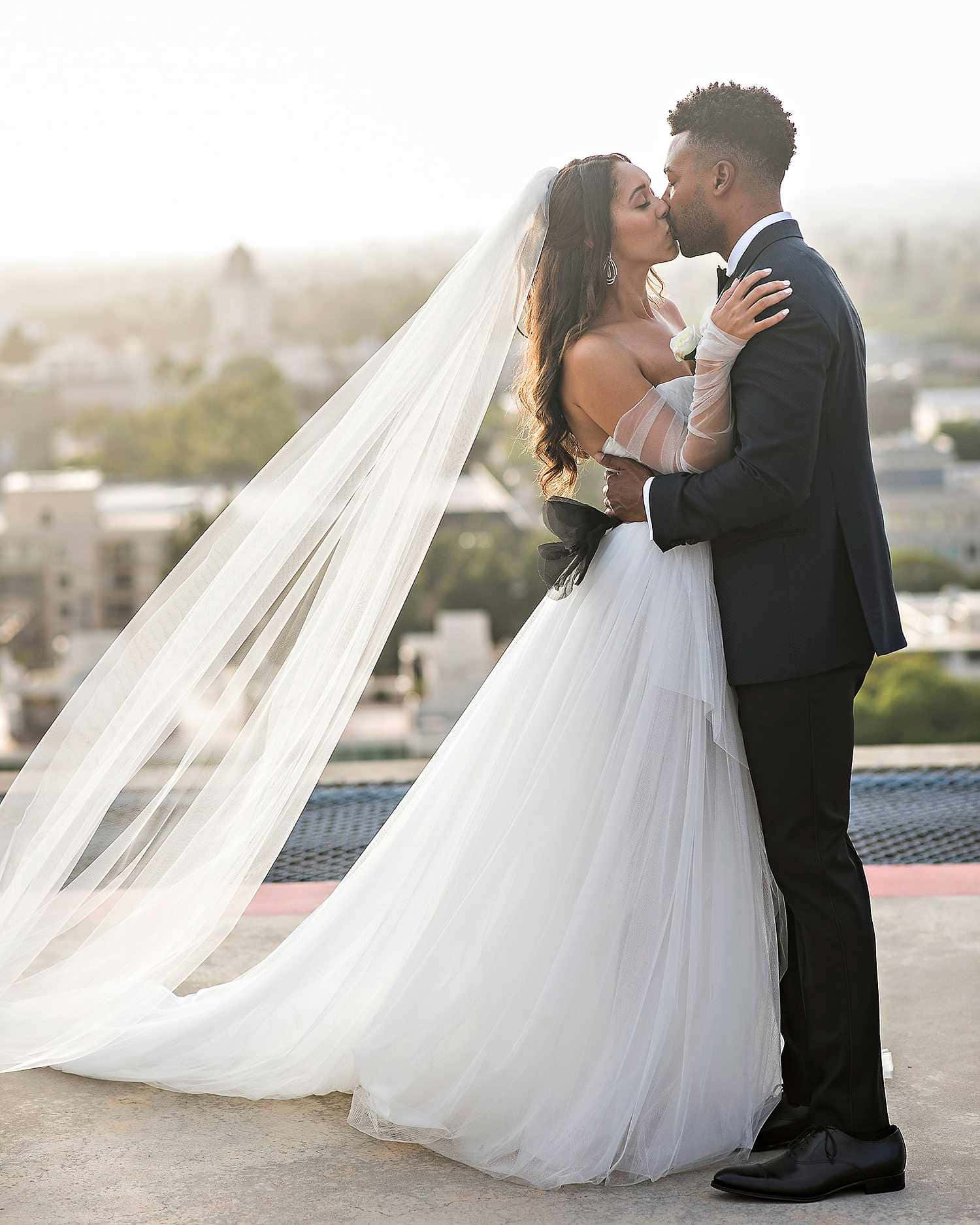 black and white wedding, rooftop, bride, HD Phone Wallpaper
