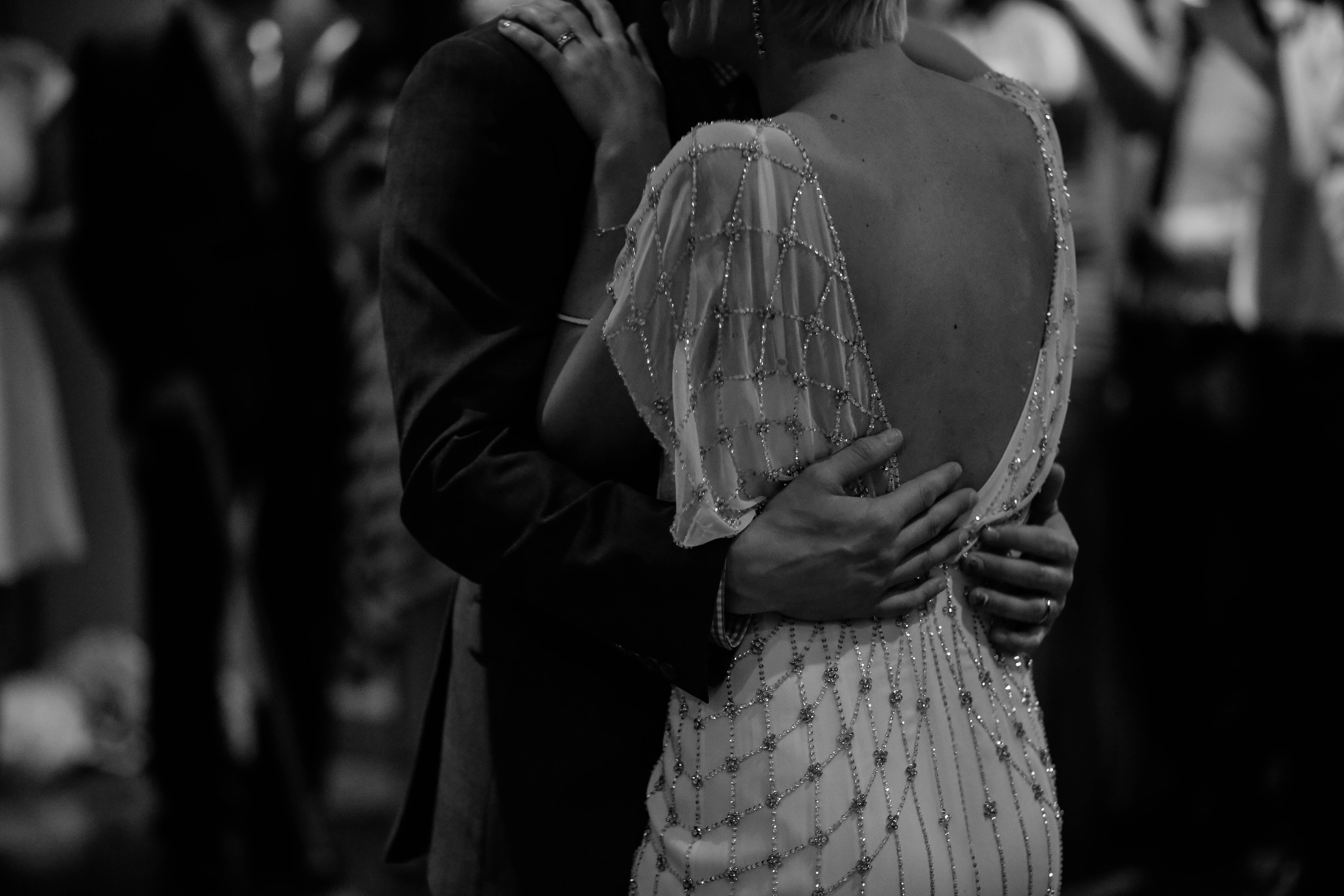 groom, bride, beaded gown, 5K Desktop Wallpaper