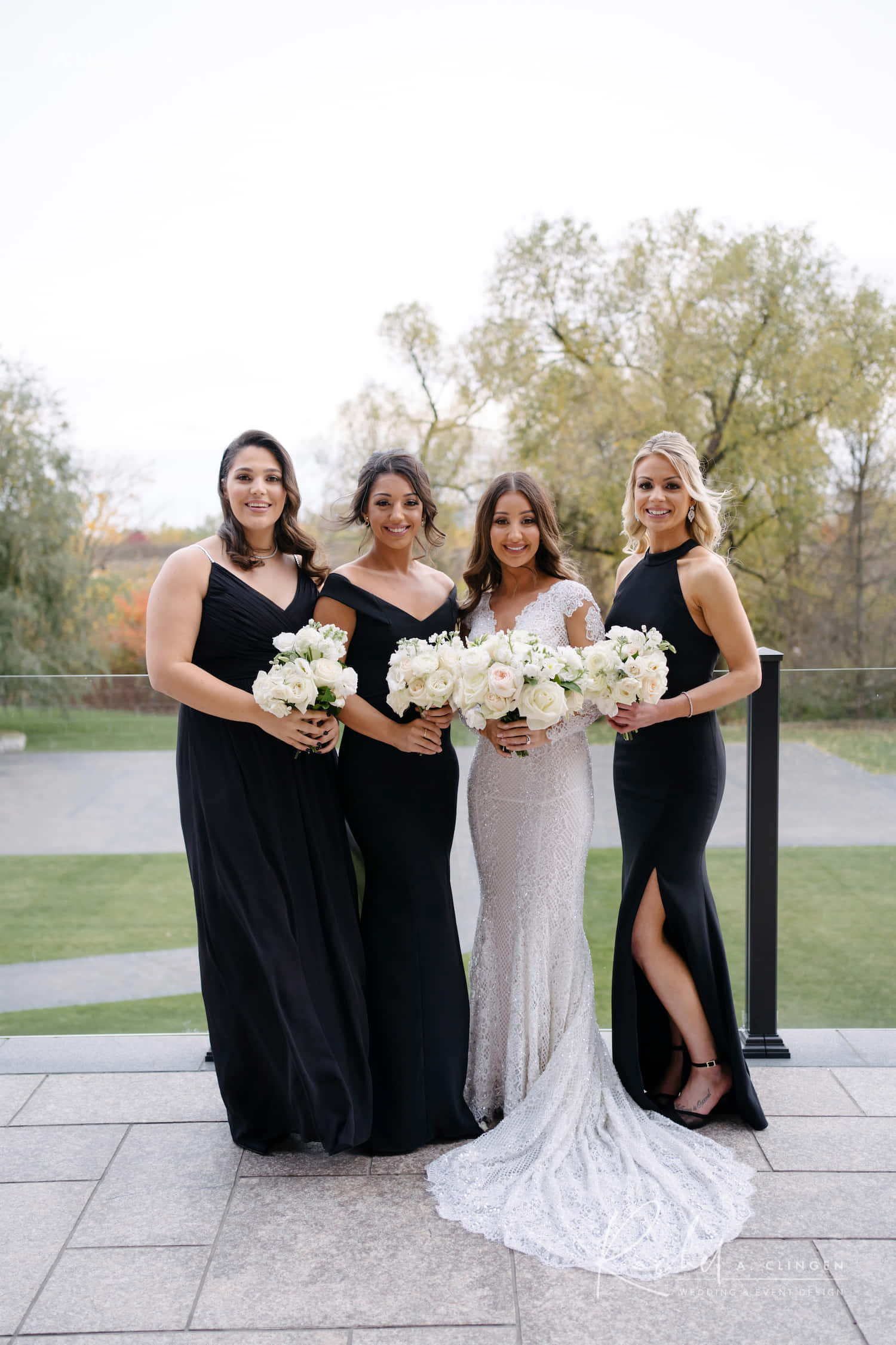black and white wedding, white lace gown, black dresses, Full HD Phone Wallpaper