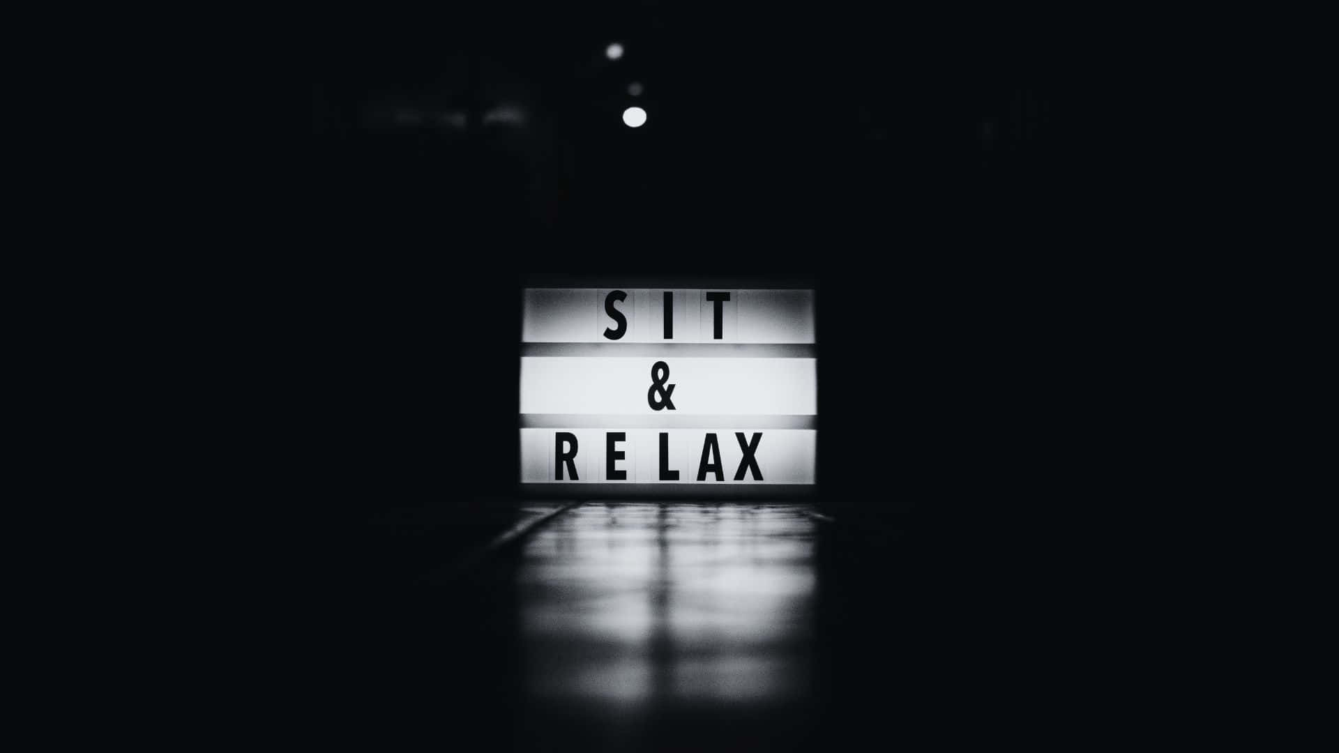Black And White Word, sit & relax, brick wall, Full HD Desktop Wallpaper