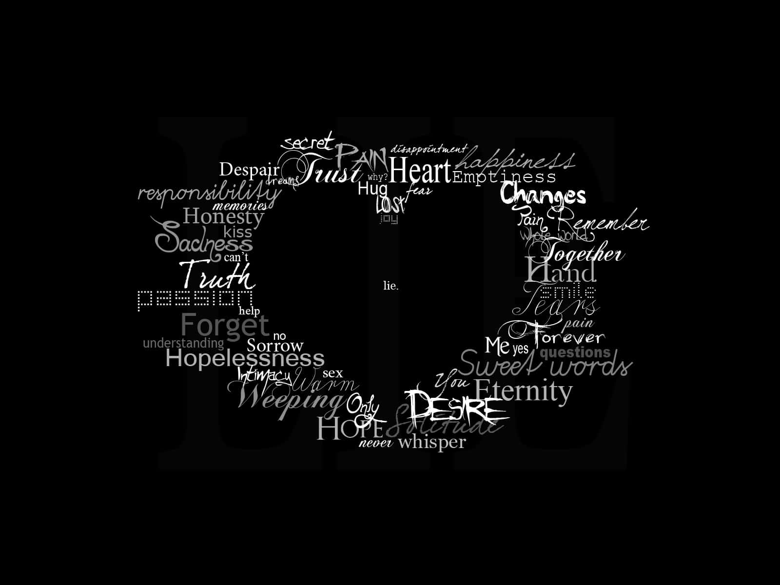 Black And White Word, cursive, script, HD Desktop Wallpaper