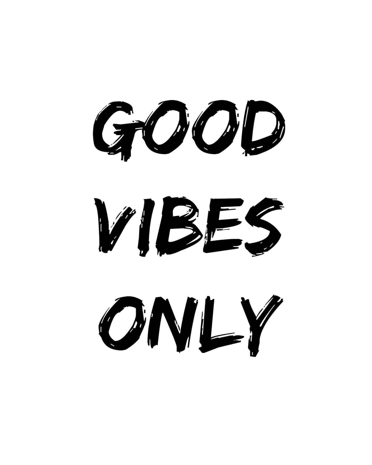 Black And White Word, GOOD VIBES ONLY, brushstroke text, HD Phone Wallpaper