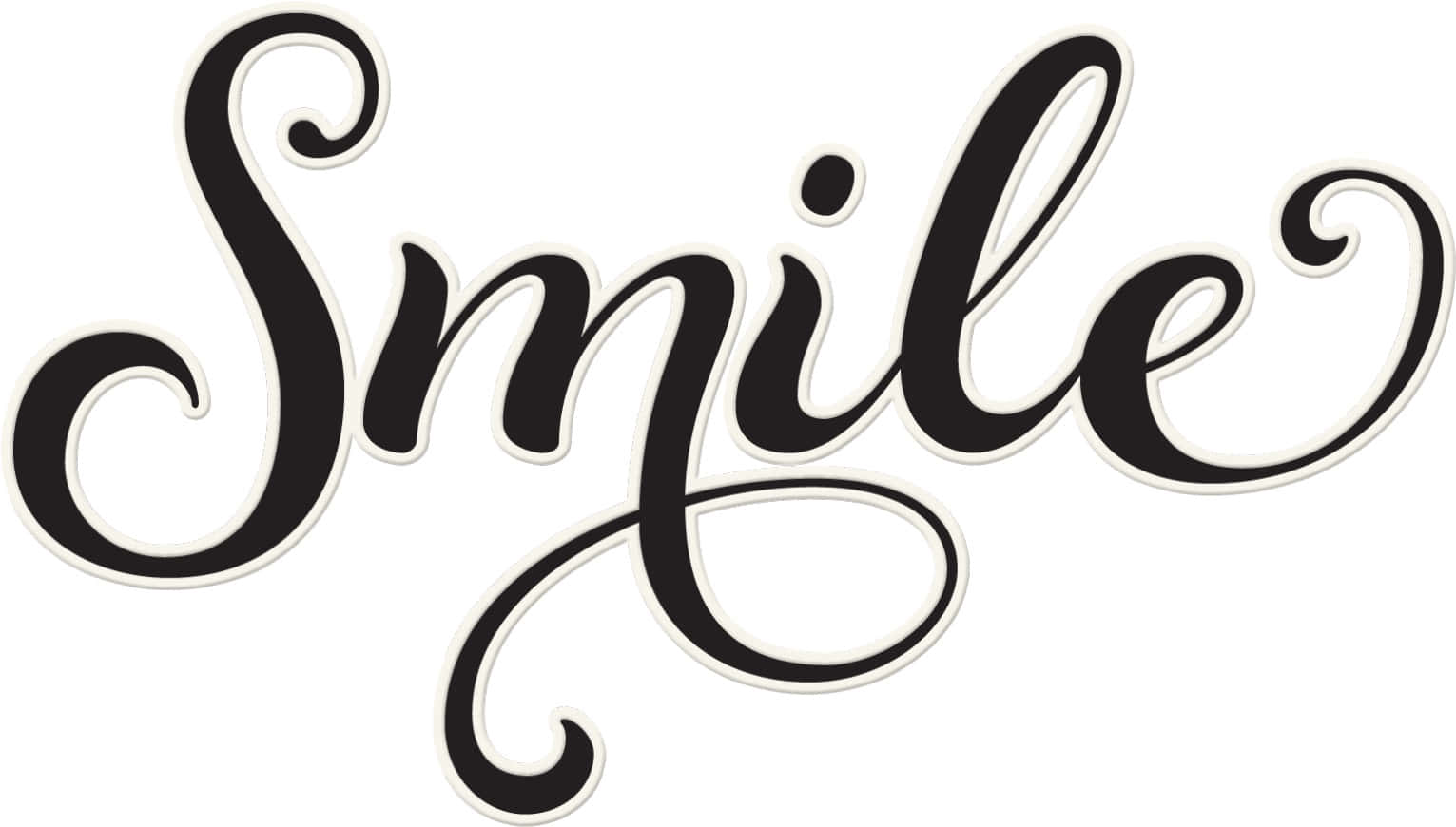 Smile, black cursive script, white outline, HD Desktop Wallpaper