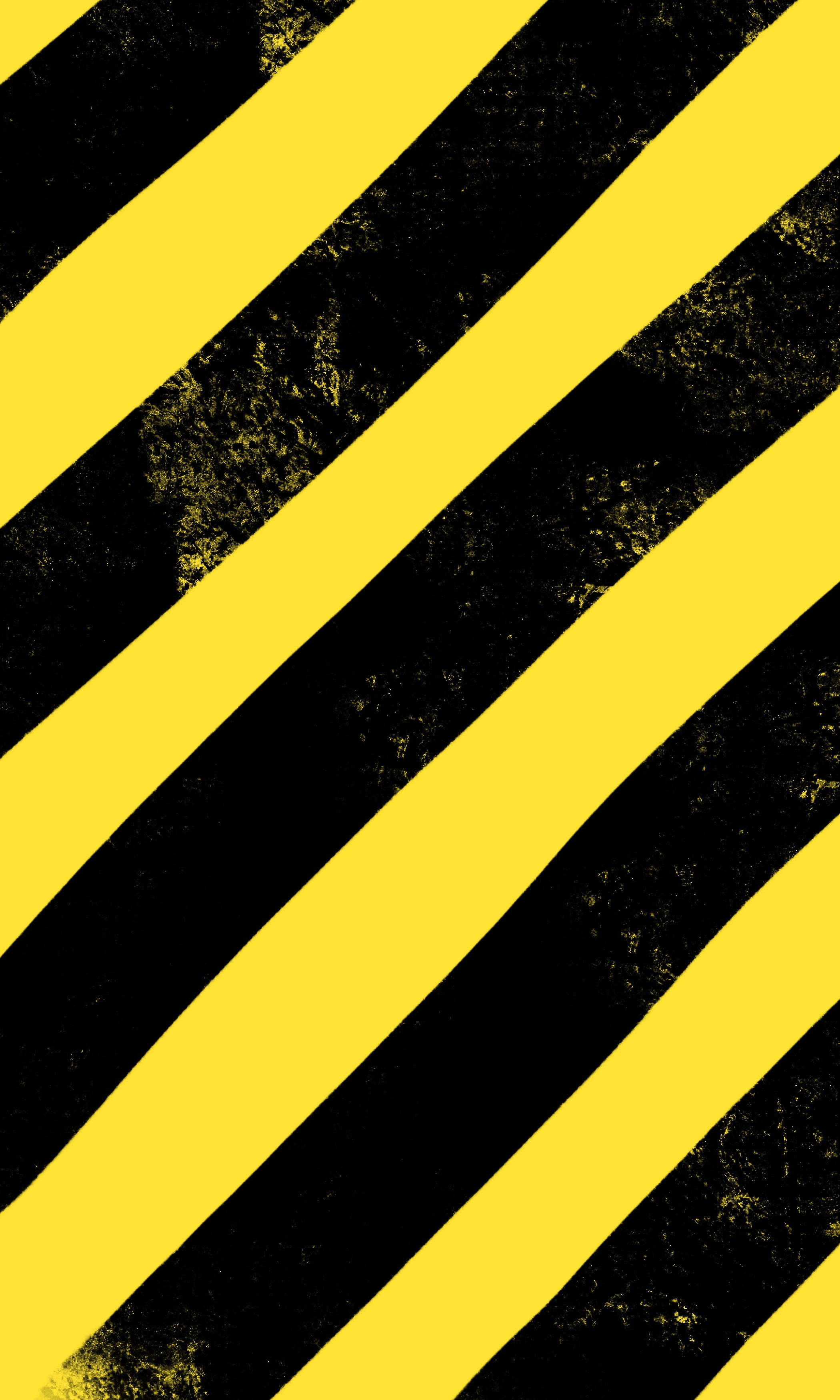 Plain Yellow iPhone, diagonal yellow and black stripes, textured grunge overlay, 2K Phone Wallpaper