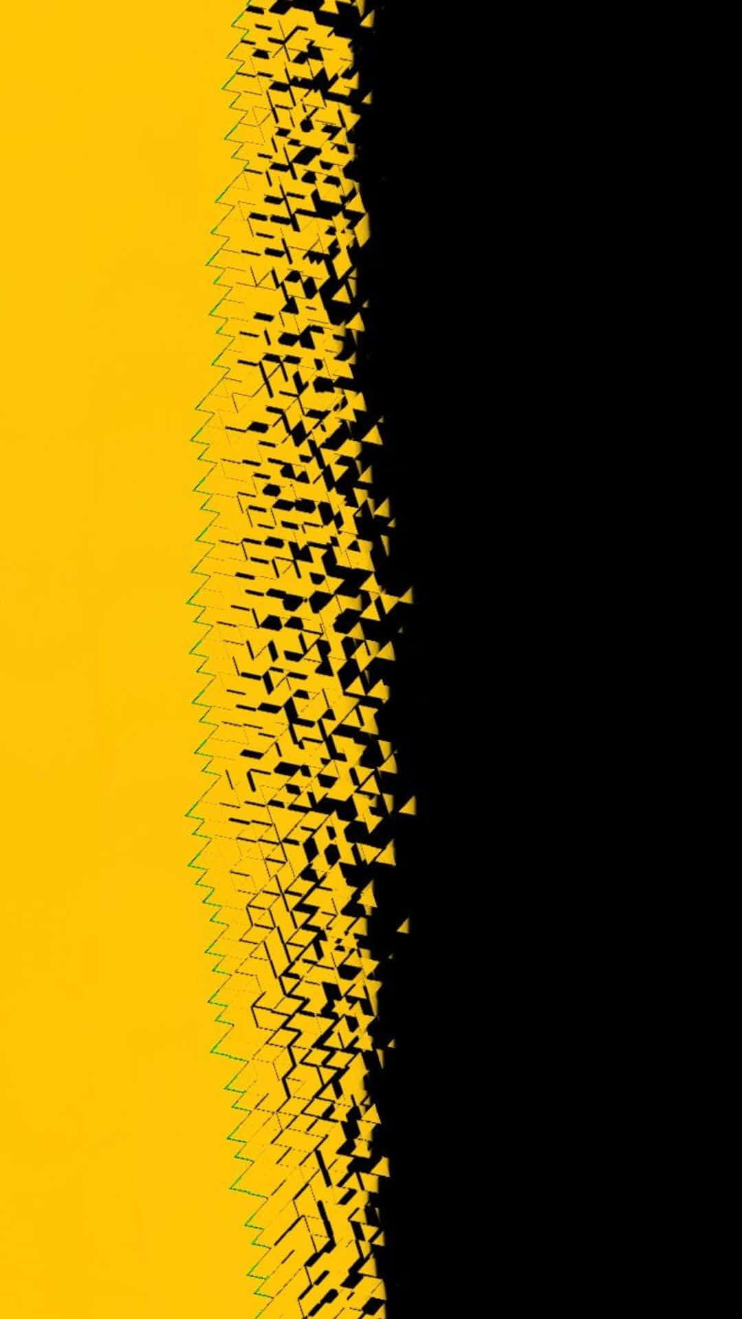 vibrant yellow, deep black void, jagged geometric shards, Full HD Phone Wallpaper