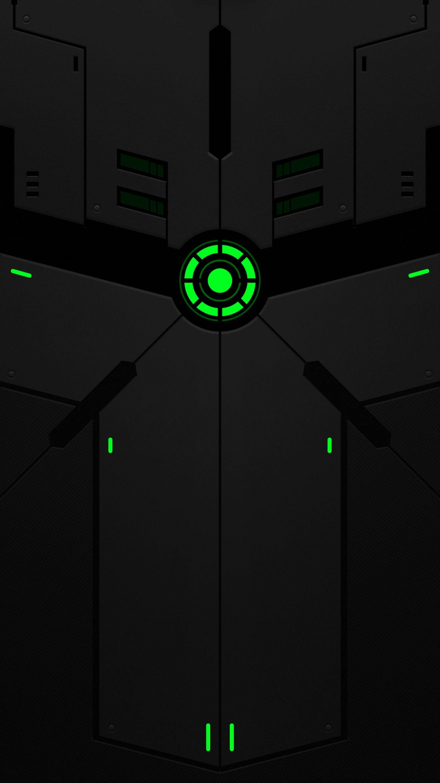 Black Android, neon green, reactor, 2K Phone Wallpaper