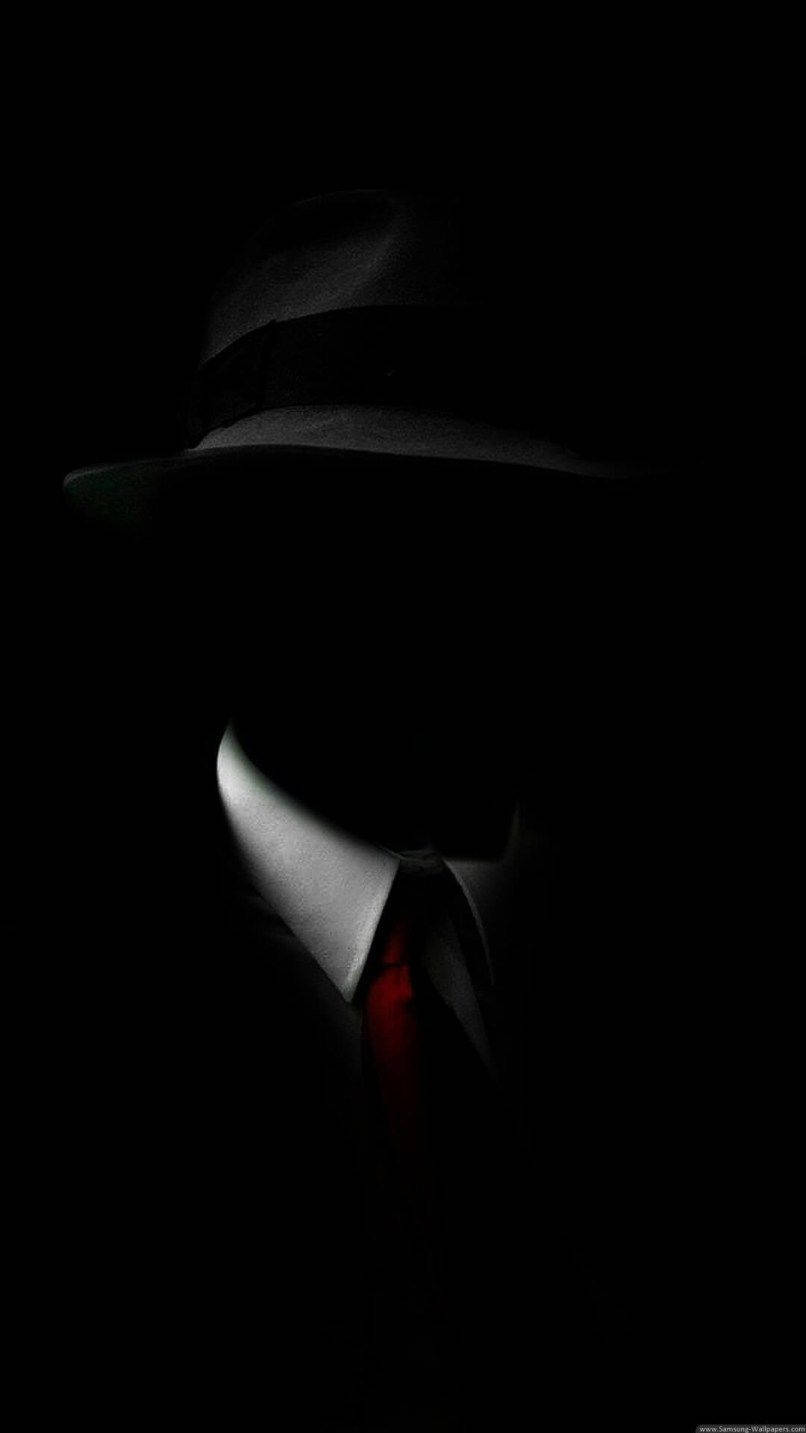Black Android, fedora, suit, HD Phone Wallpaper