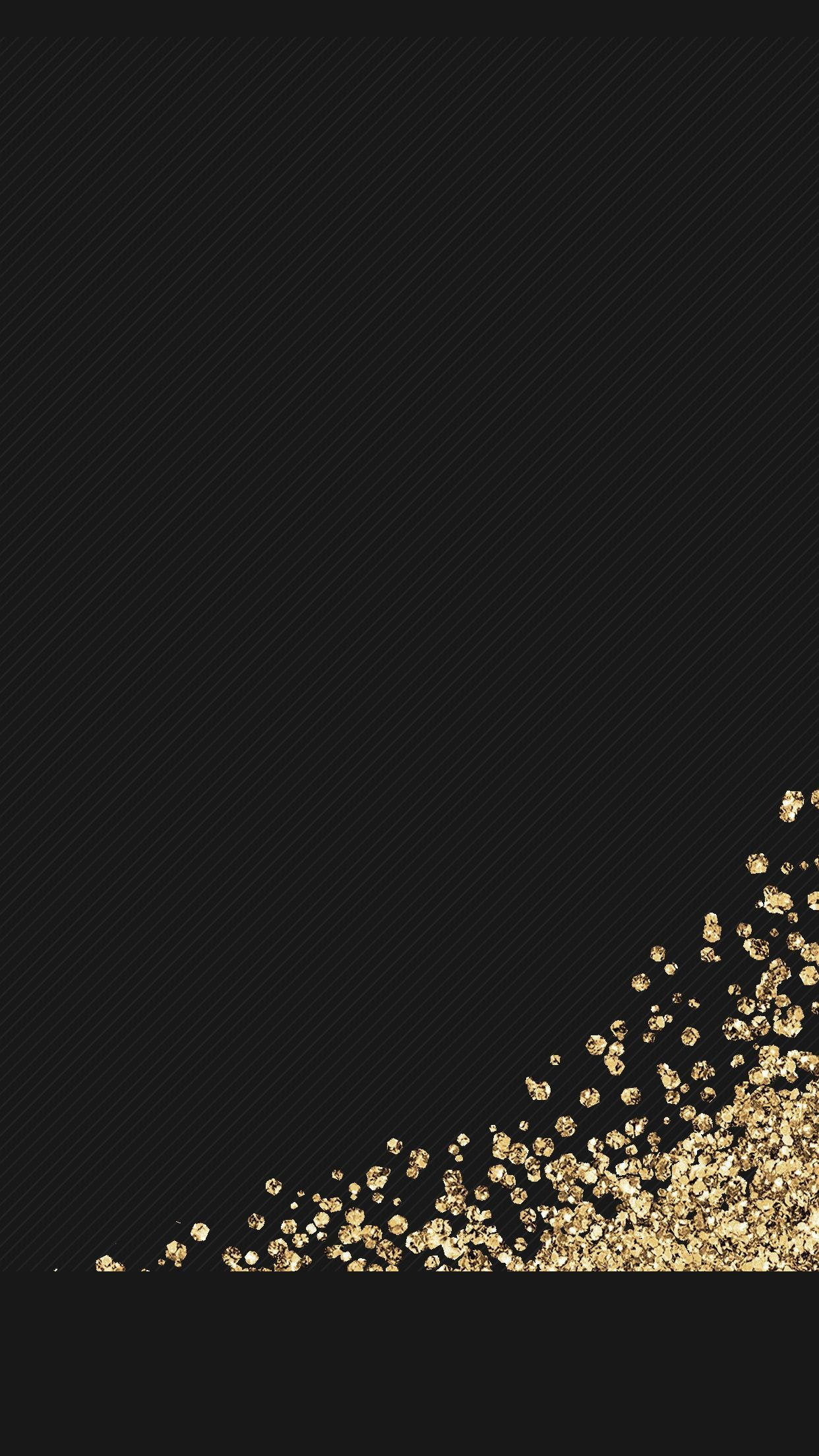 Black Android, gold glitters, textured black background, Full HD Phone Wallpaper