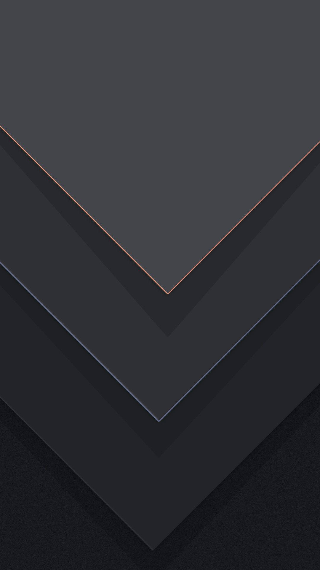 Black Android, inverted triangles, chevron layers, Full HD Phone Wallpaper